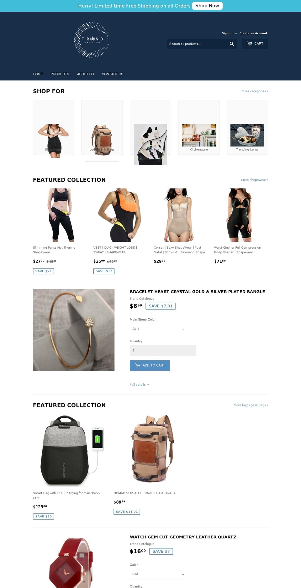 trendcatalogue.com — Shopify storefront screenshot