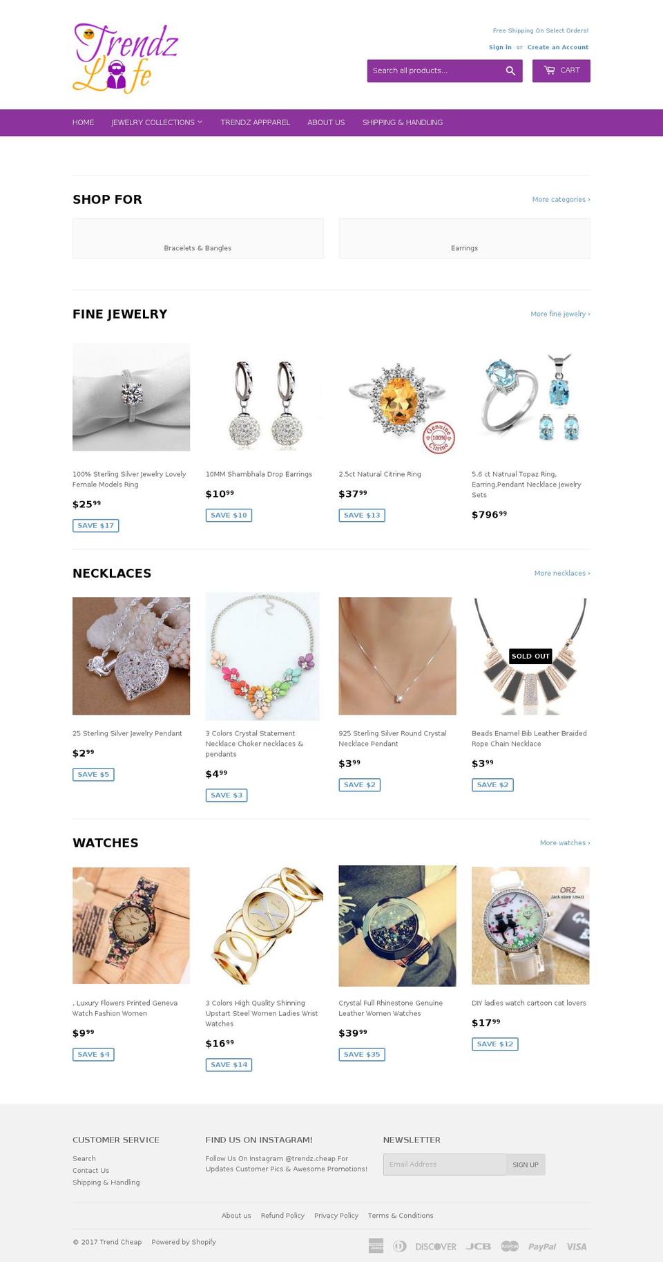 trendcheap.com shopify website screenshot