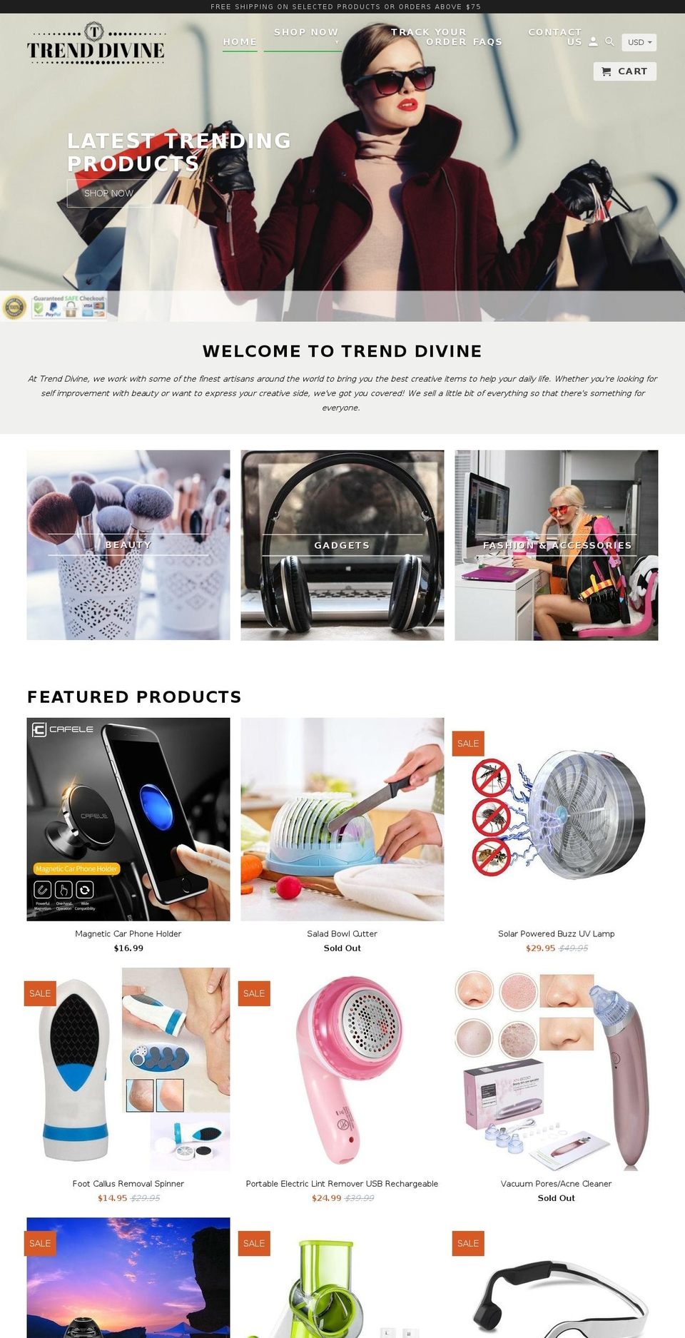 trenddivine.com — Shopify storefront screenshot