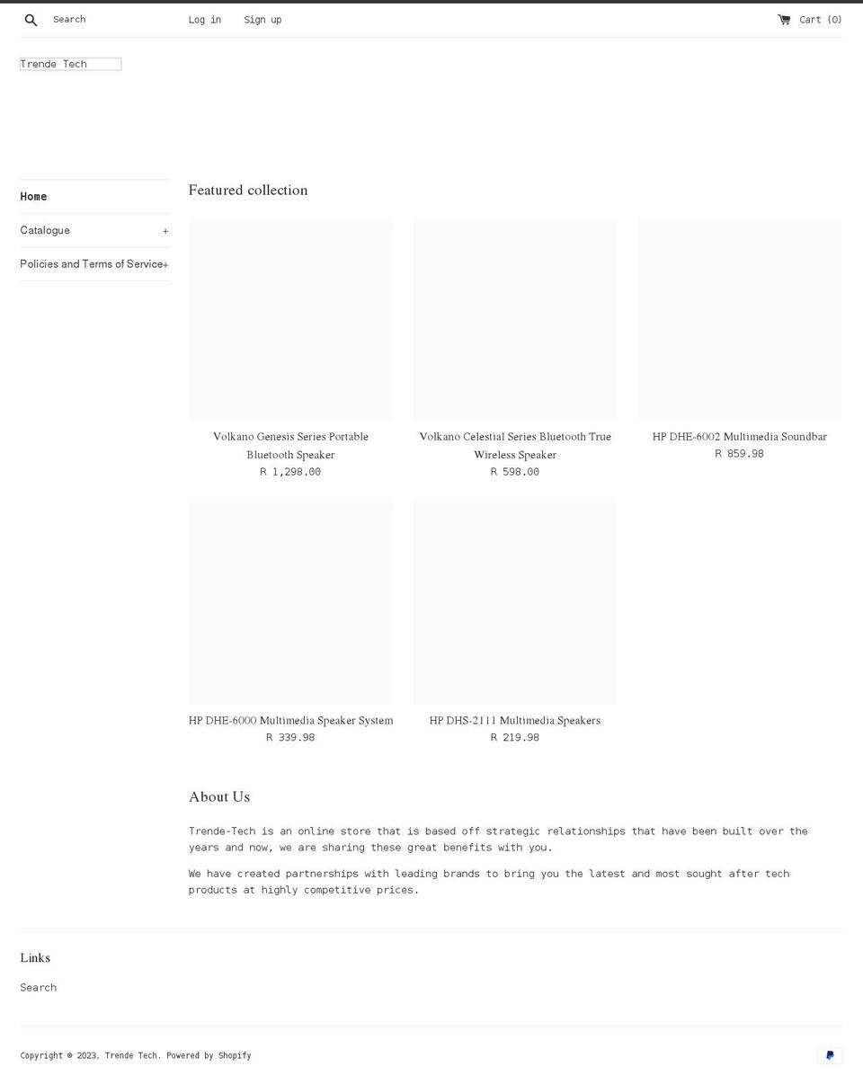 trende-tech.com — Shopify storefront screenshot