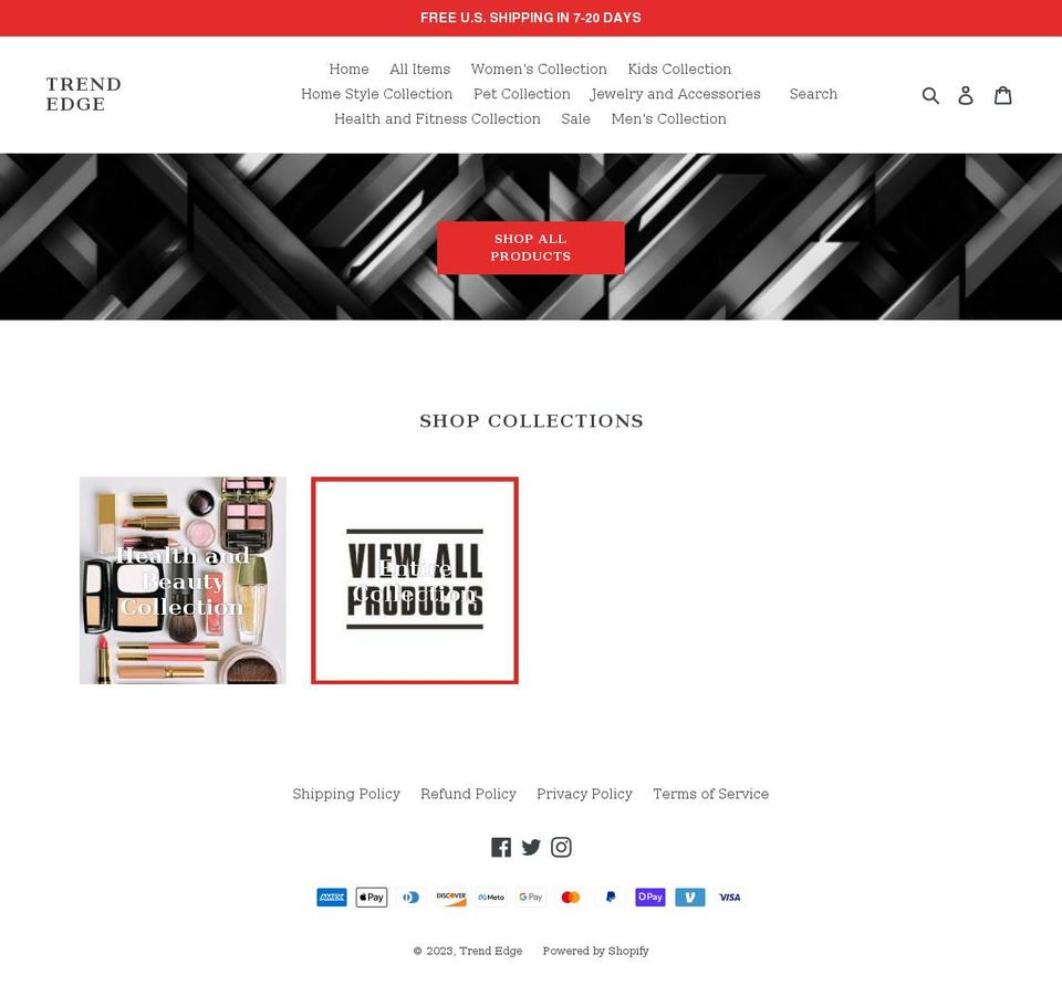 trendedge.org shopify website screenshot