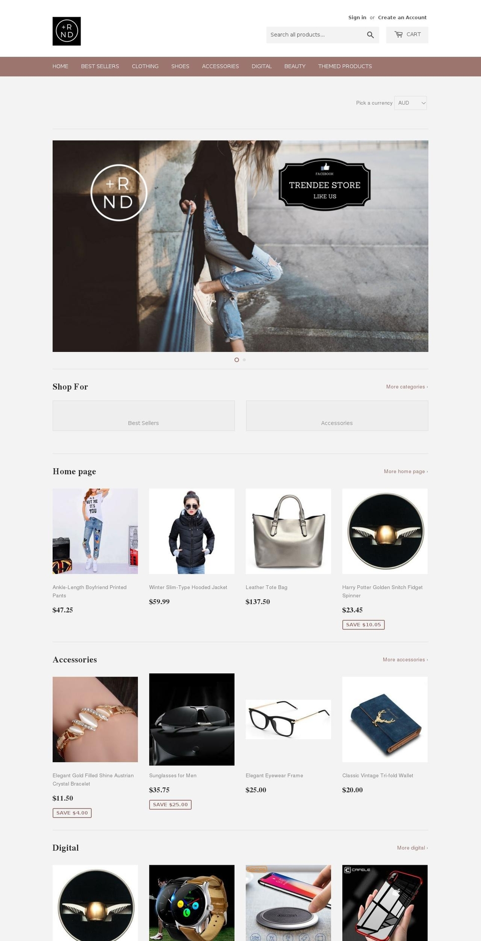 trendee.com.au shopify website screenshot