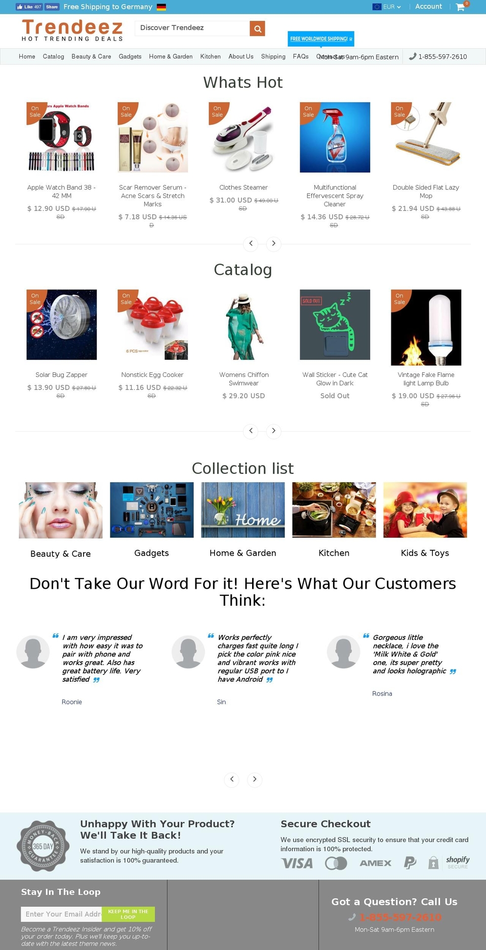 trendeez.net shopify website screenshot