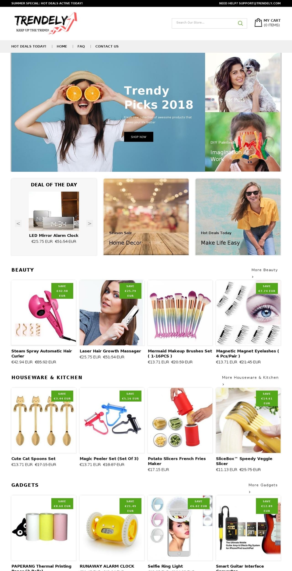 trendely.com shopify website screenshot