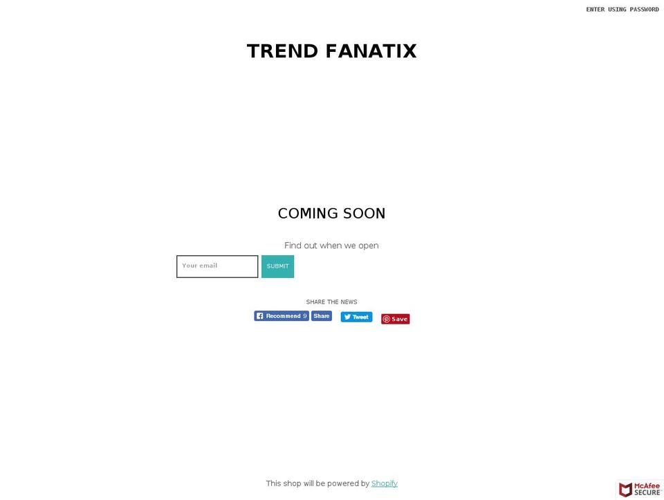 trendfanatix.com — Shopify storefront screenshot