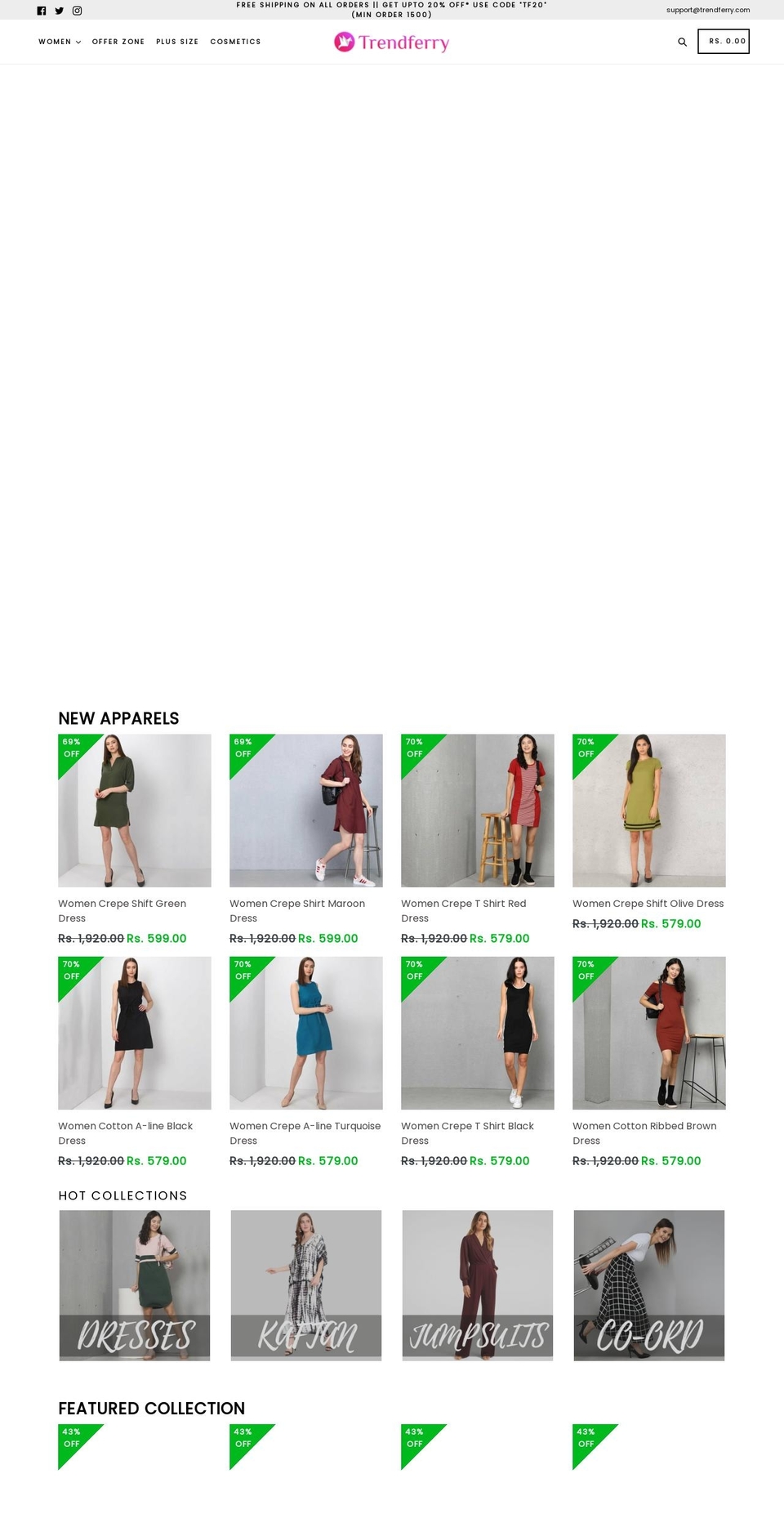 trendferry.com shopify website screenshot