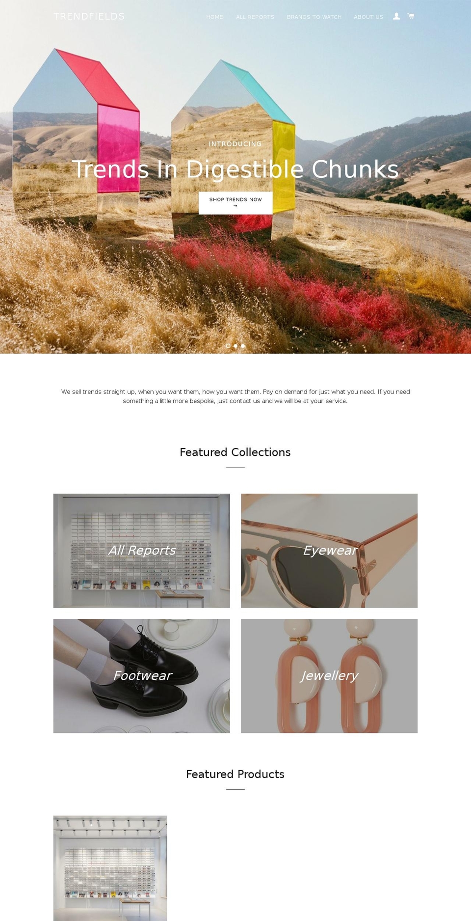 trendfields.com shopify website screenshot