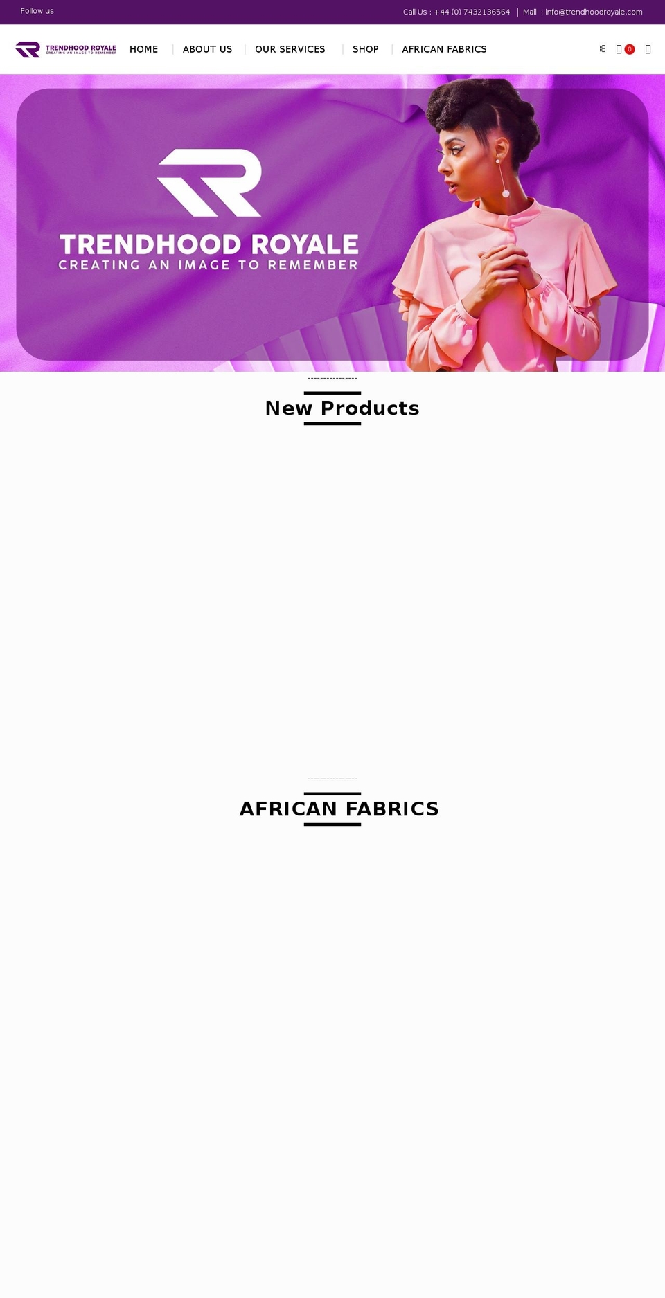 trendhoodroyale.com shopify website screenshot