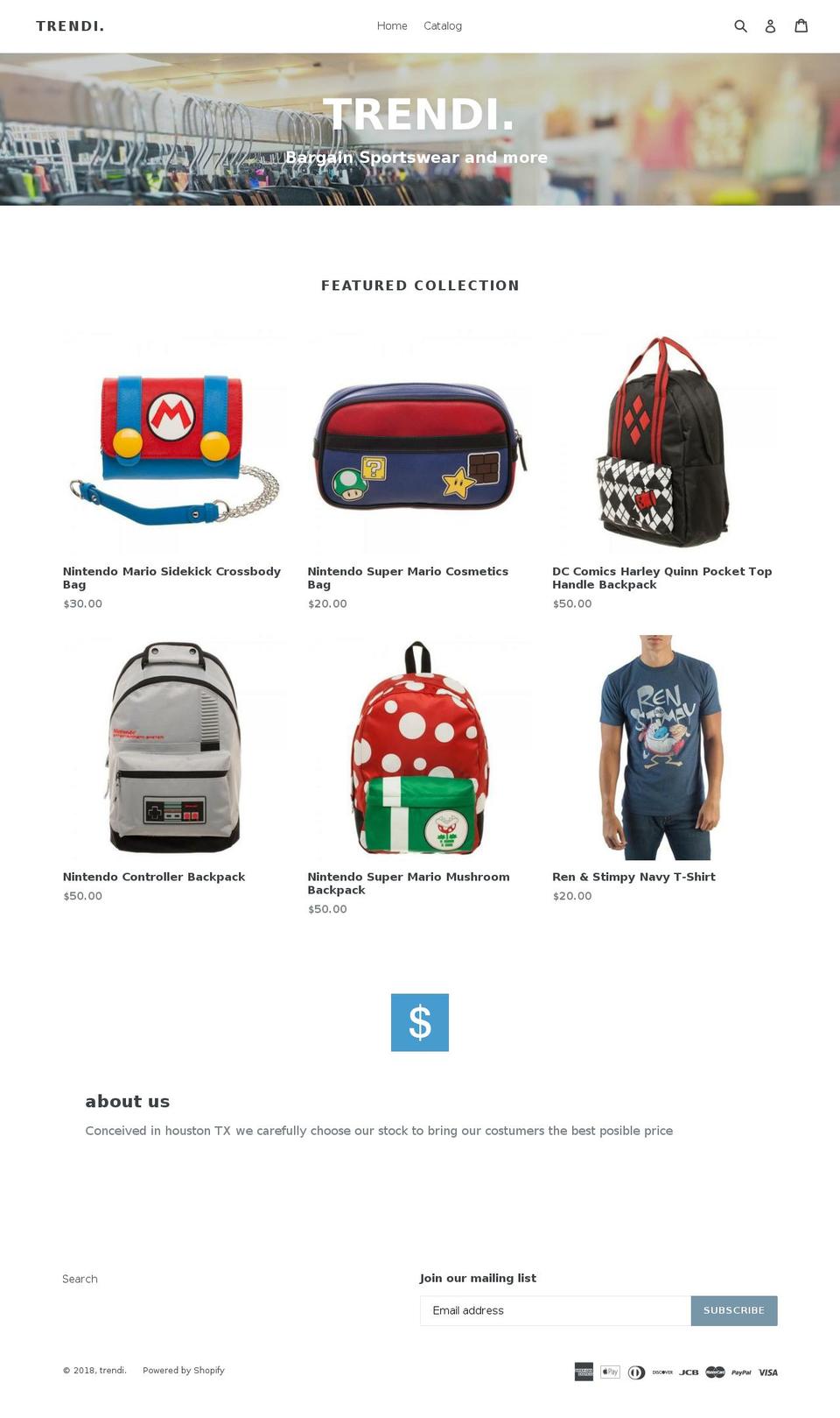 trendi.online shopify website screenshot