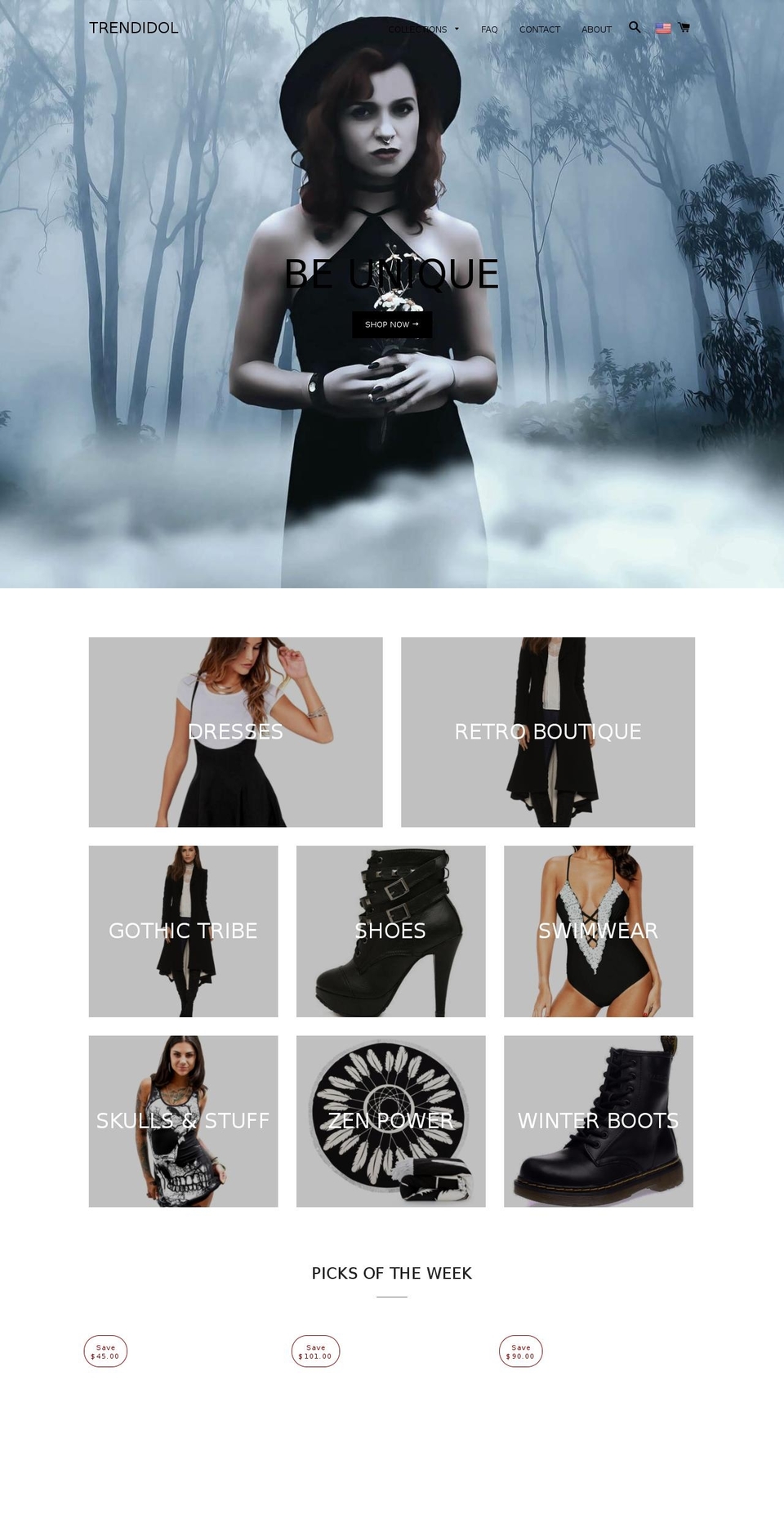 trendidol.com shopify website screenshot