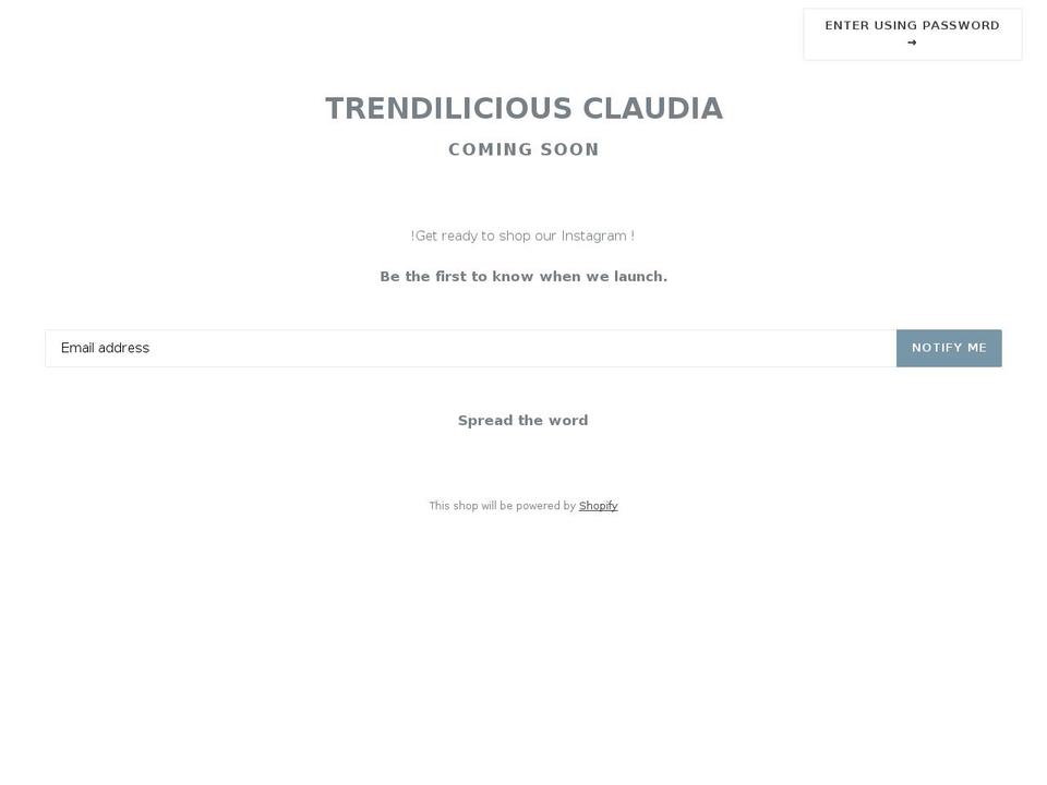 trendiliciousbyclaudia.com shopify website screenshot
