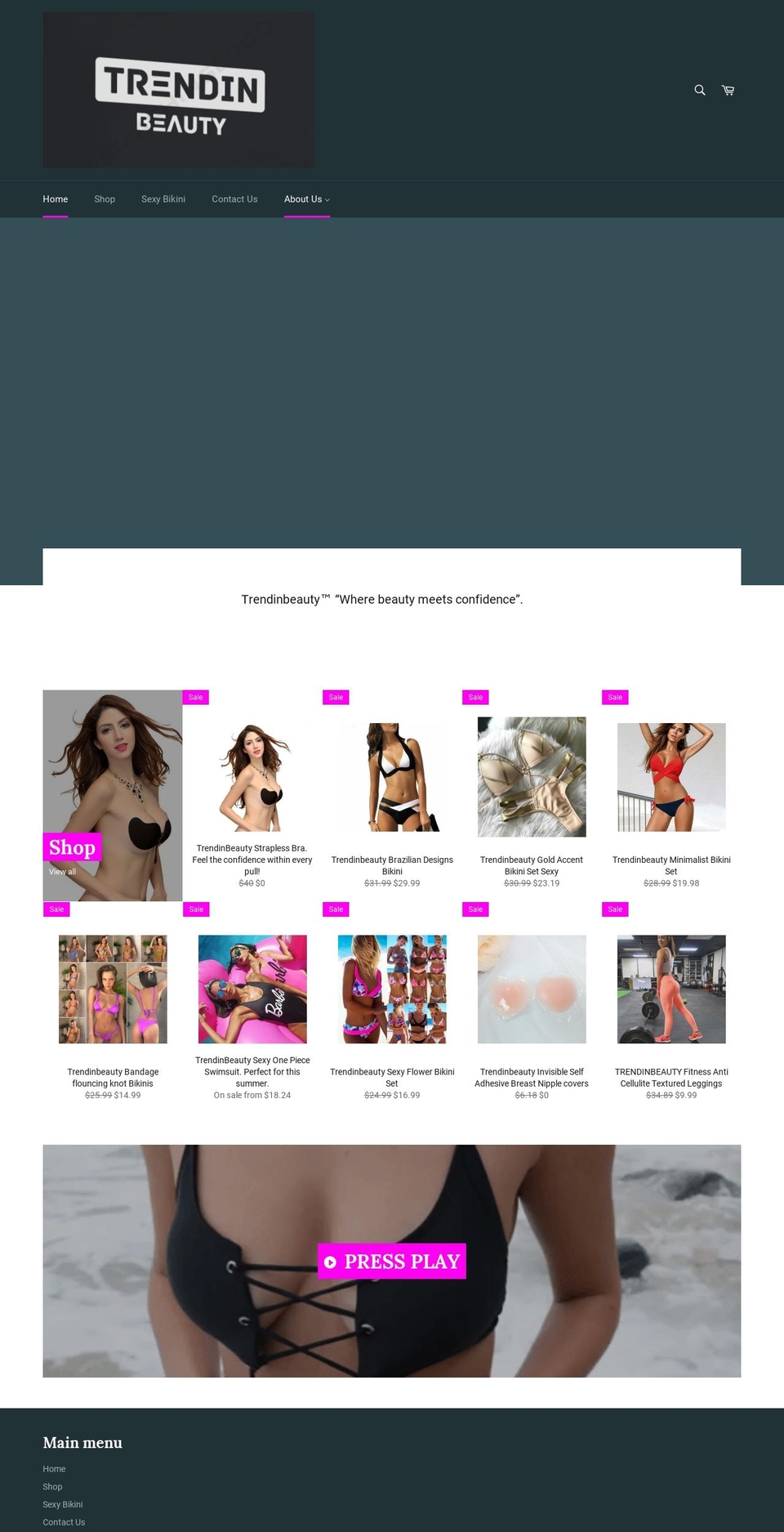 trendinbeauty.com — Shopify storefront screenshot