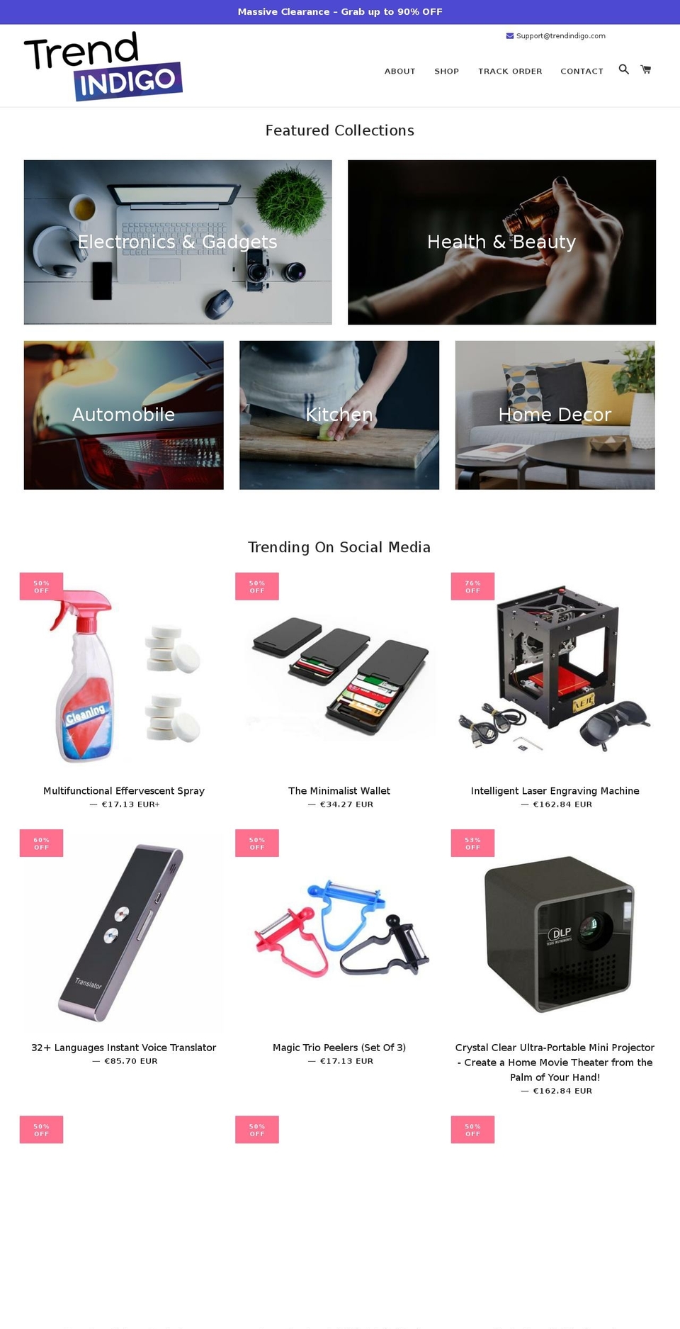 trendindigo.com — Shopify storefront screenshot