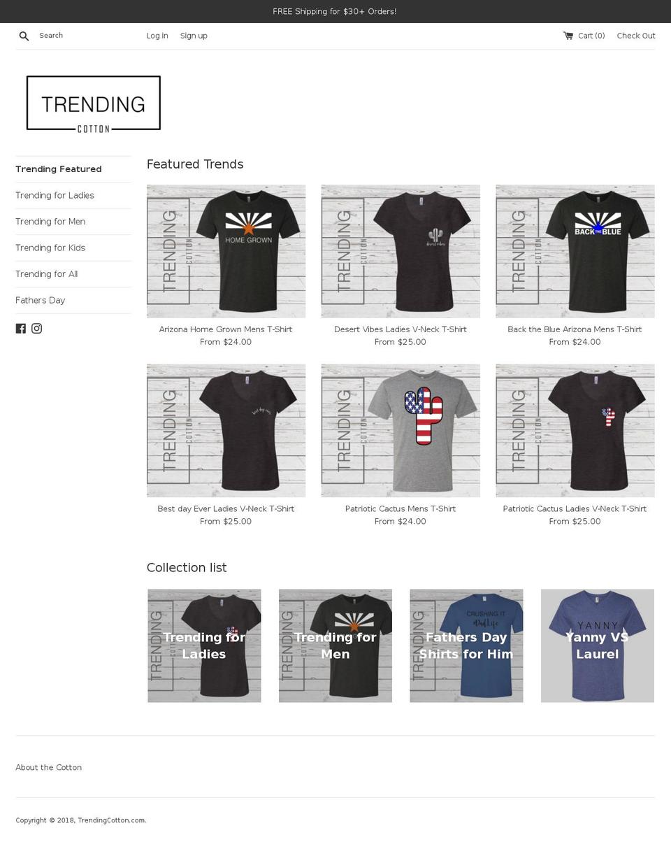 trendingcotton.com — Shopify storefront screenshot