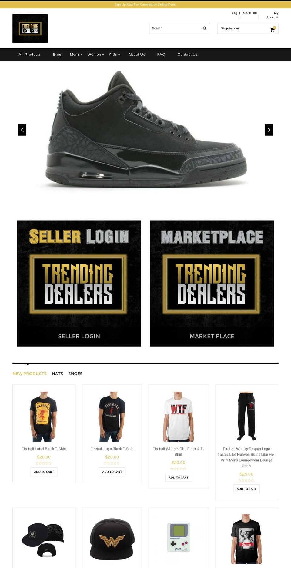 trendingdealers.com shopify website screenshot