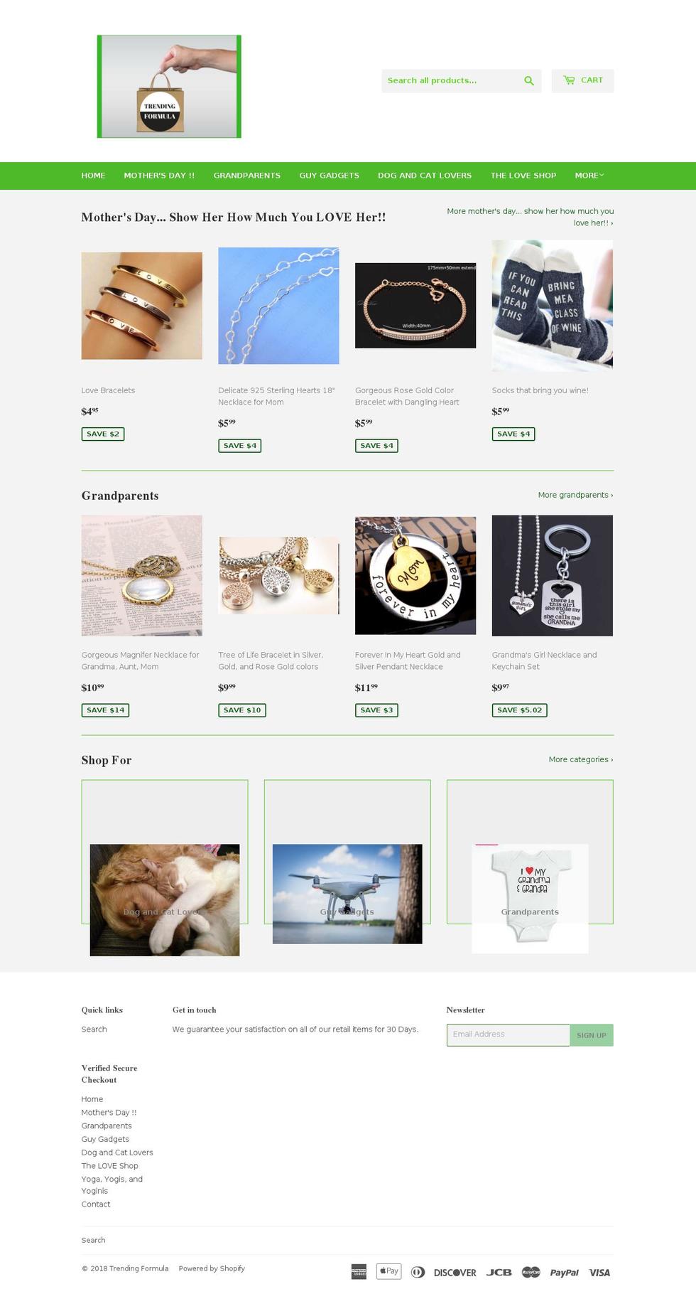 trendingformula.com — Shopify storefront screenshot