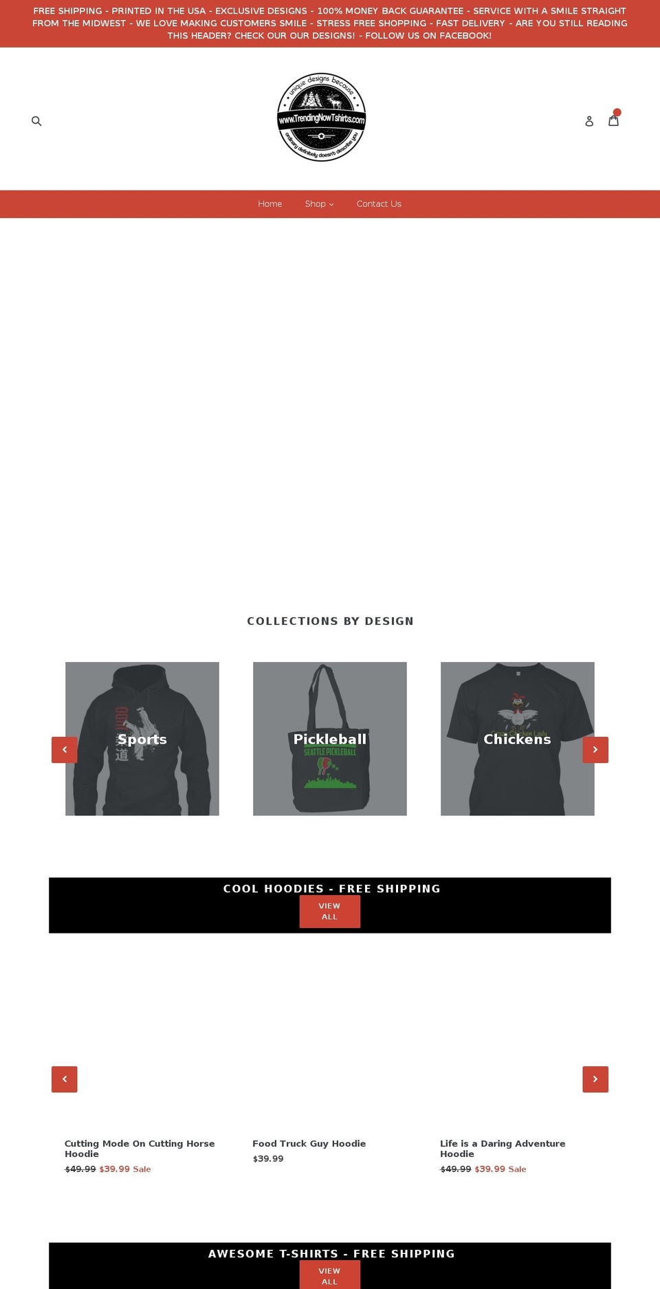 eshop Shopify theme site example trendingnowtshirts.com