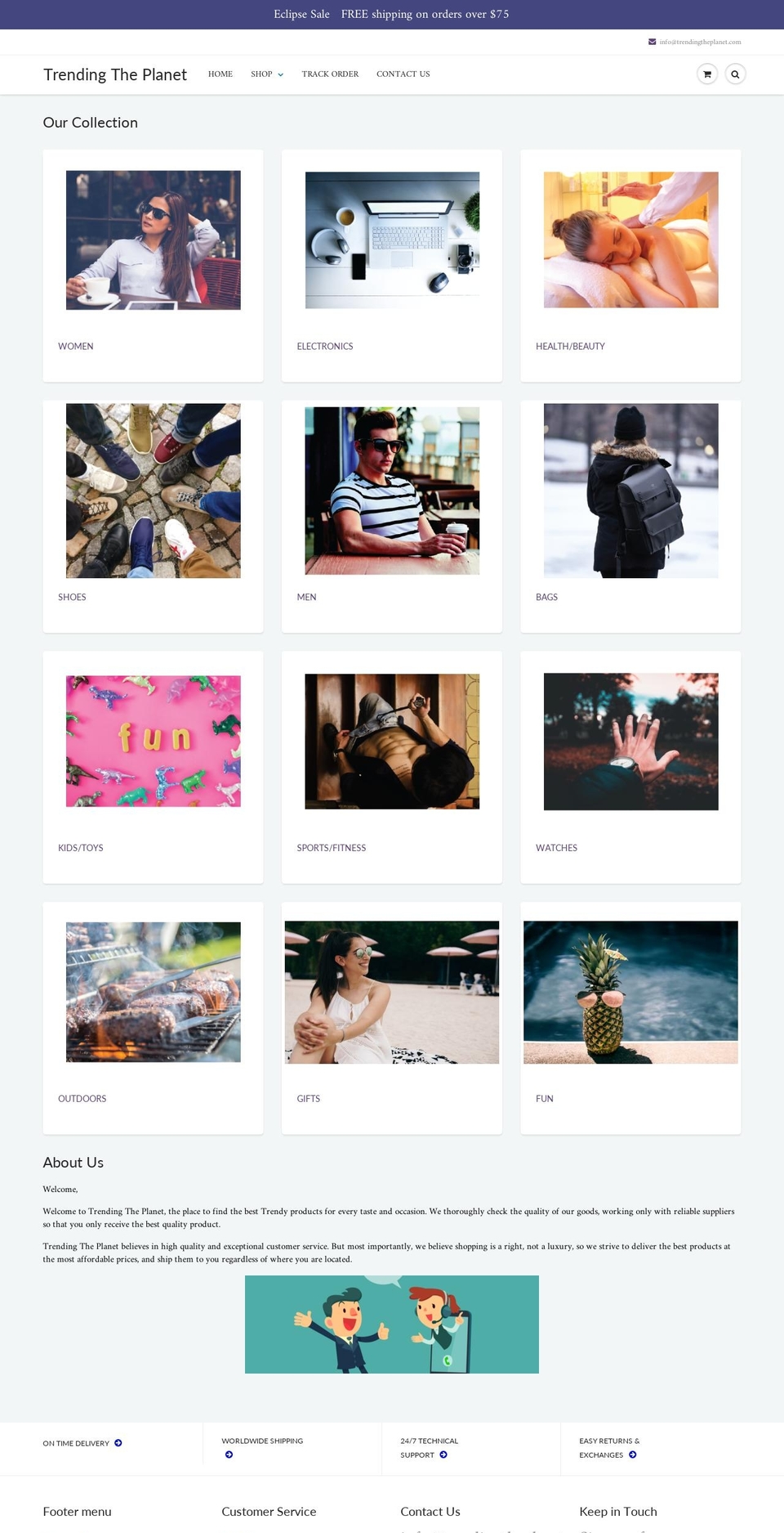trendingtheplanet.com shopify website screenshot