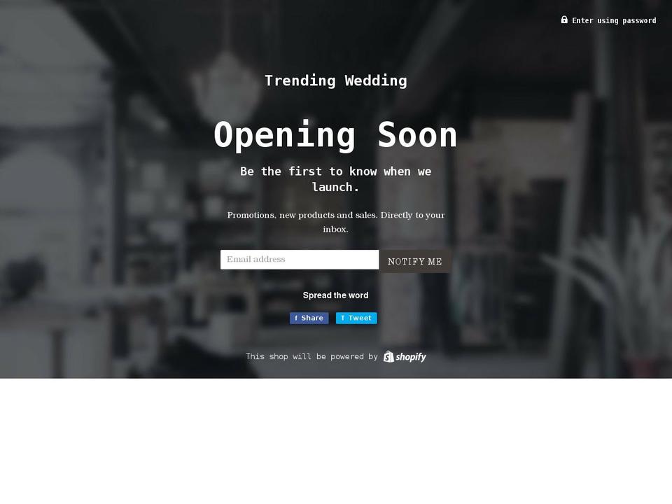 trendingwedding.com shopify website screenshot
