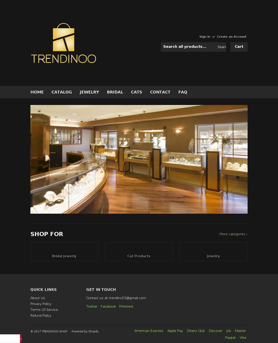 trendinooshop.com shopify website screenshot