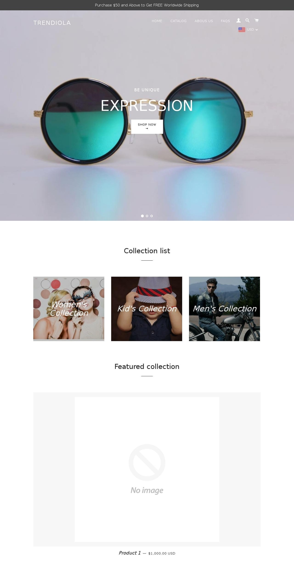 trendiola.com — Shopify storefront screenshot