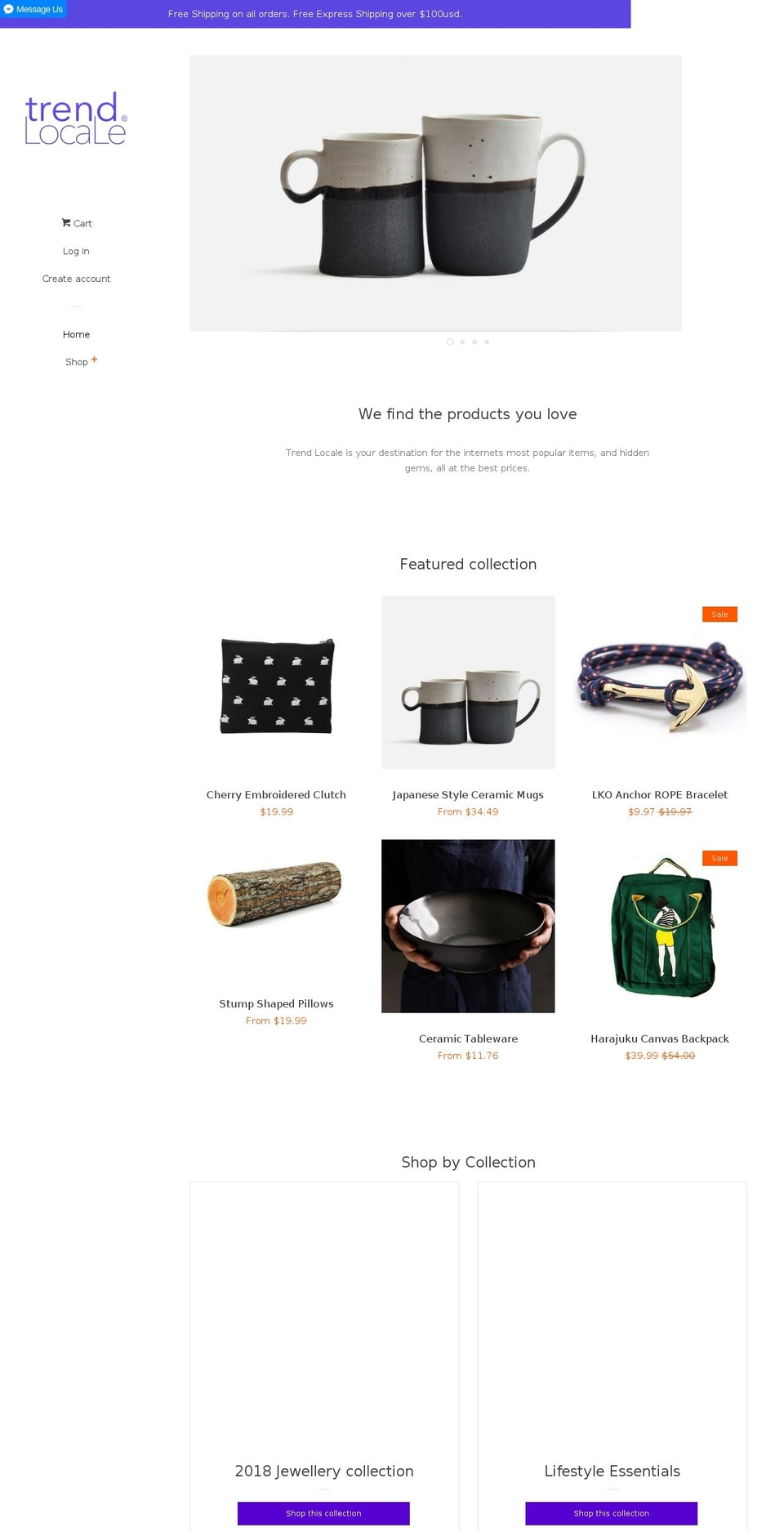 trendlocale.com — Shopify storefront screenshot