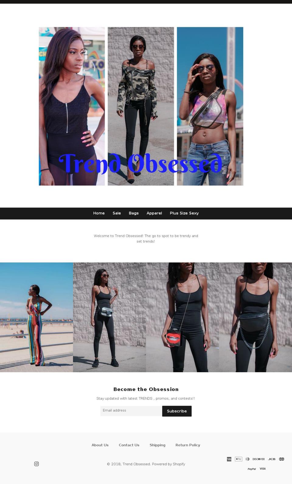 trendobsessed.com — Shopify storefront screenshot