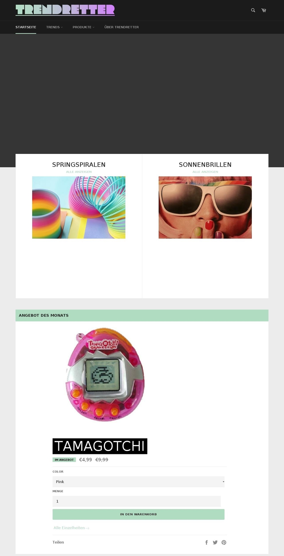 trendretter.com — Shopify storefront screenshot