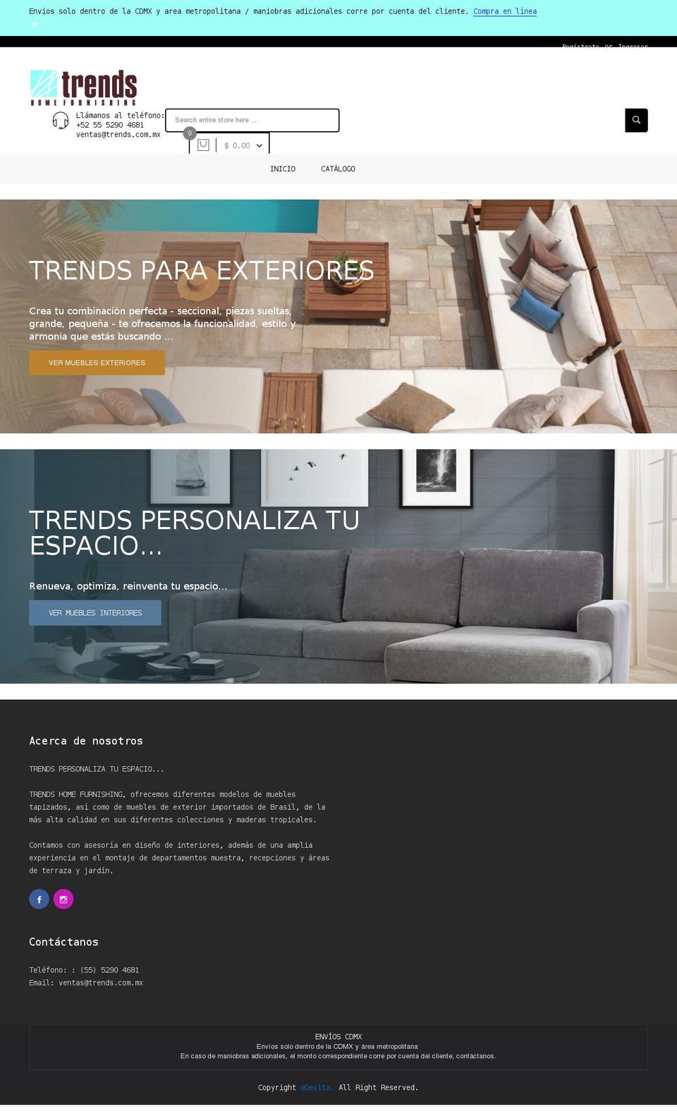 trends.com.mx shopify website screenshot