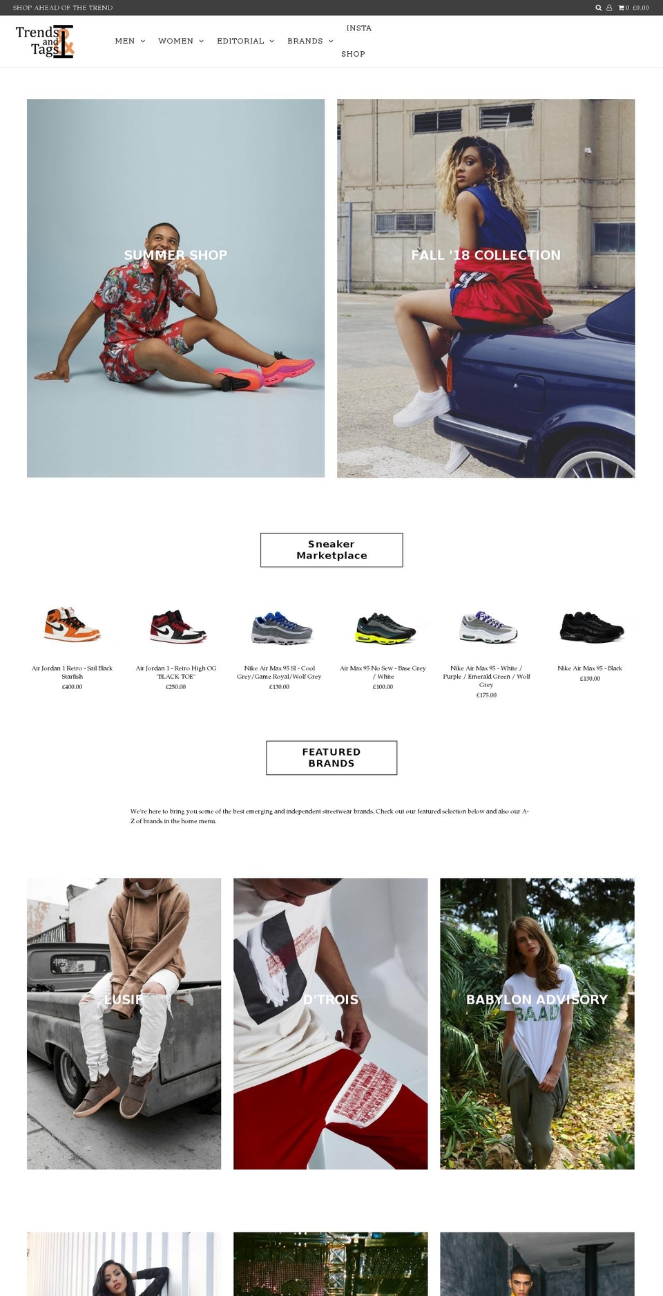 trendsandtags.com — Shopify storefront screenshot