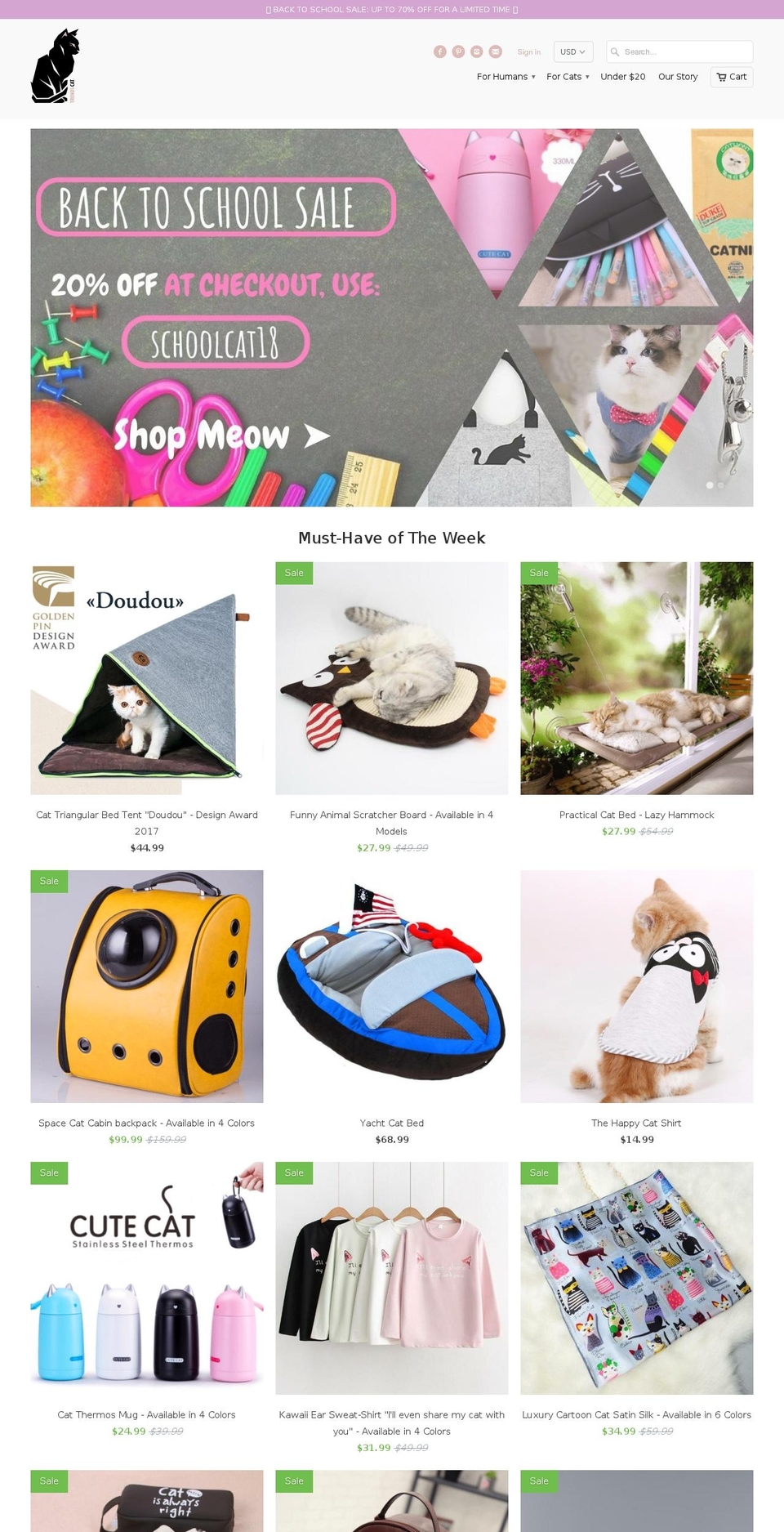 theme-dropshipping-revolution Shopify theme site example trendscat.com