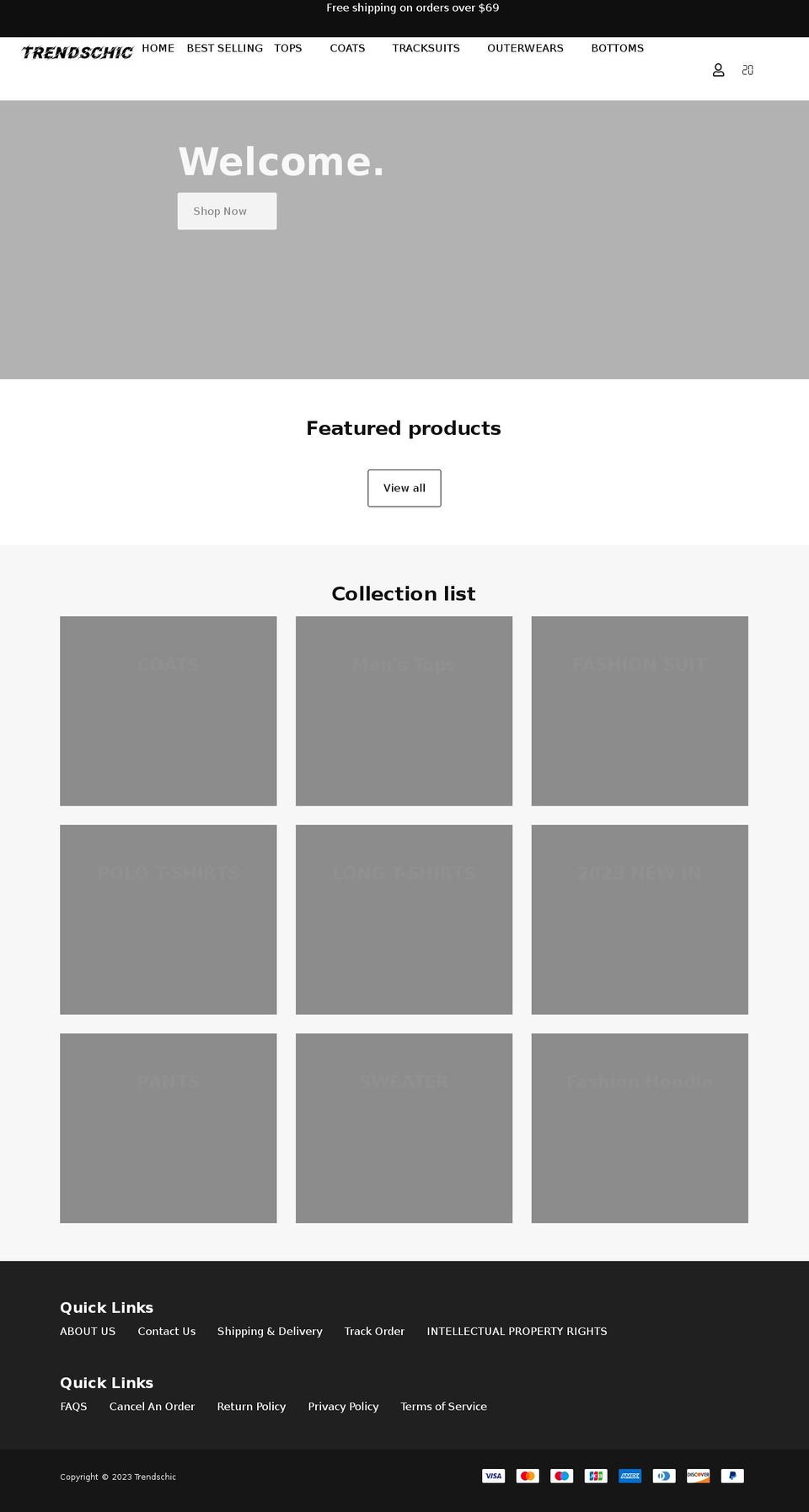 trendschic.com shopify website screenshot