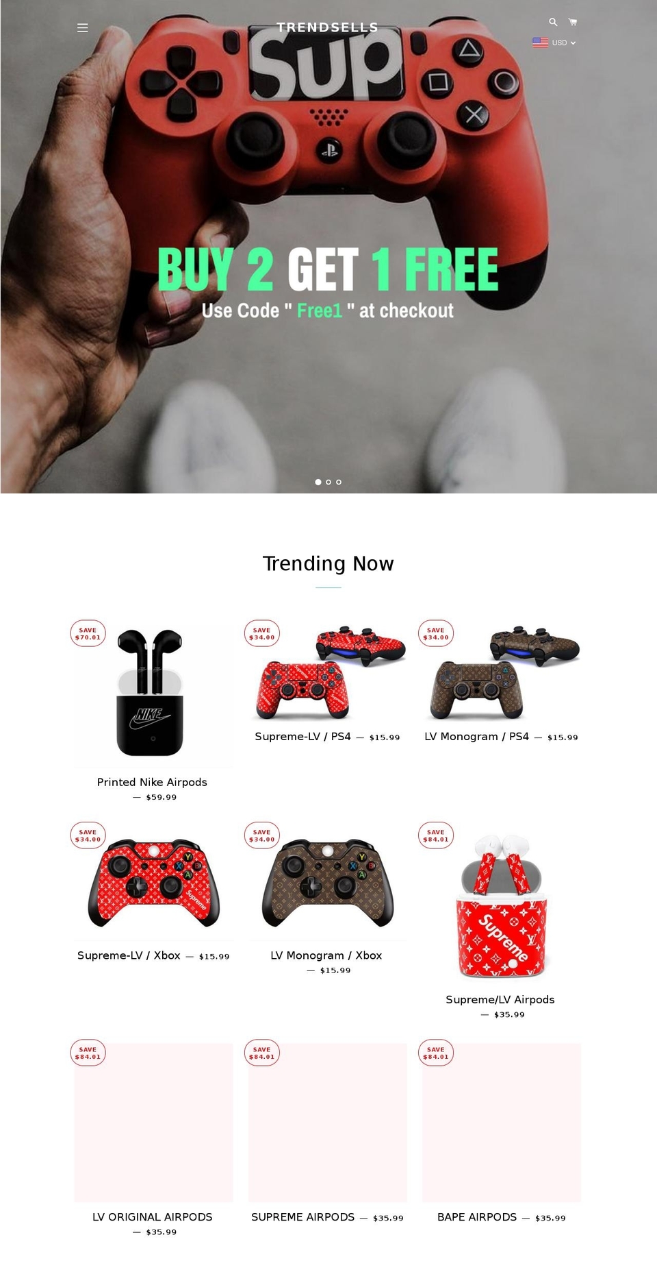 trendsells.com shopify website screenshot
