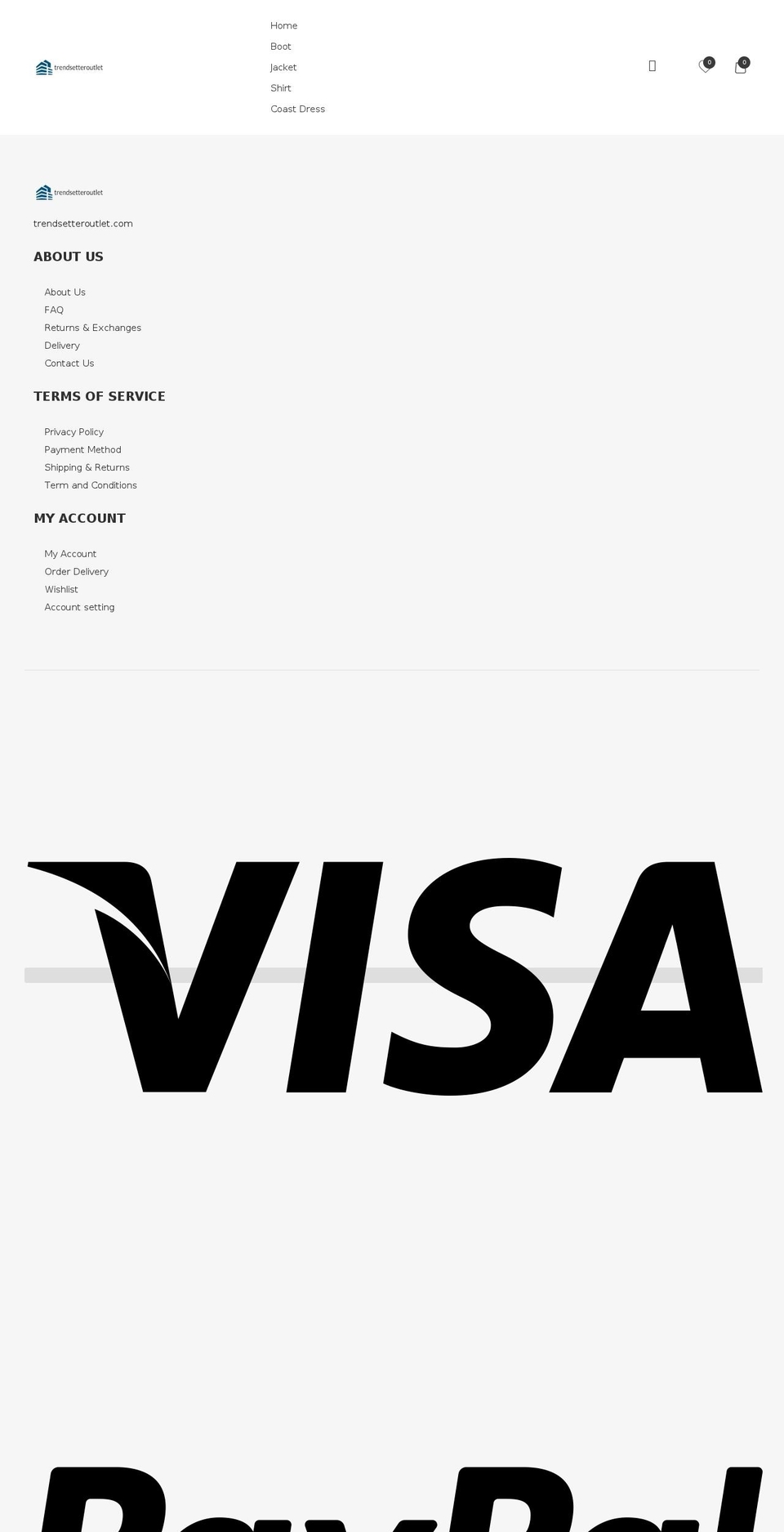 trendsetteroutlet.com — Shopify storefront screenshot