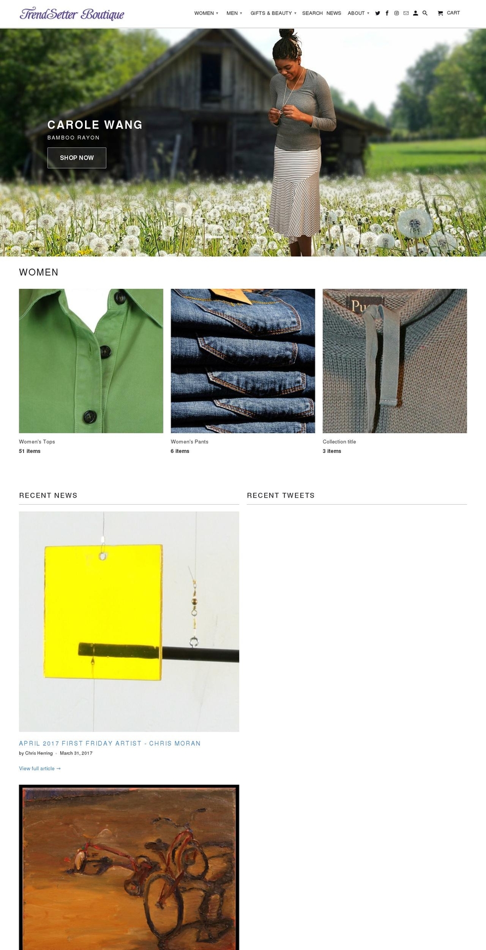 trendsettersboutique.com shopify website screenshot