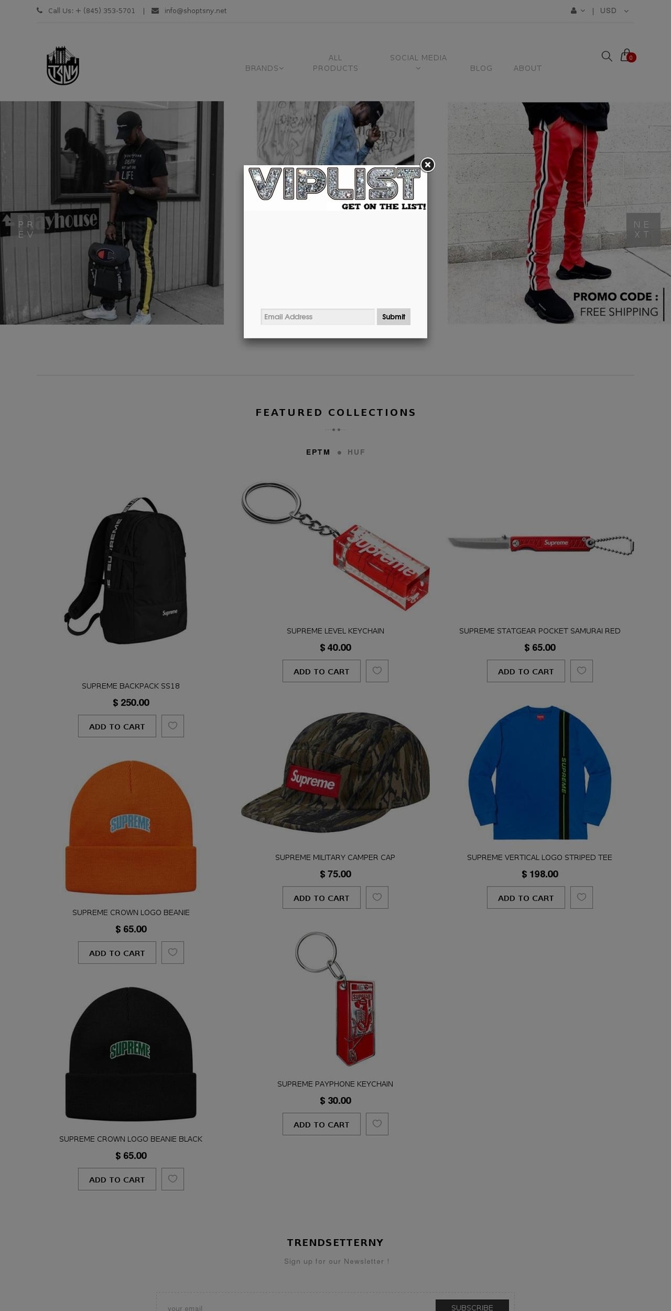 trendsettersny.com shopify website screenshot