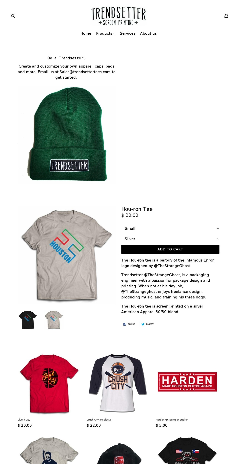 trendsettertees.com shopify website screenshot