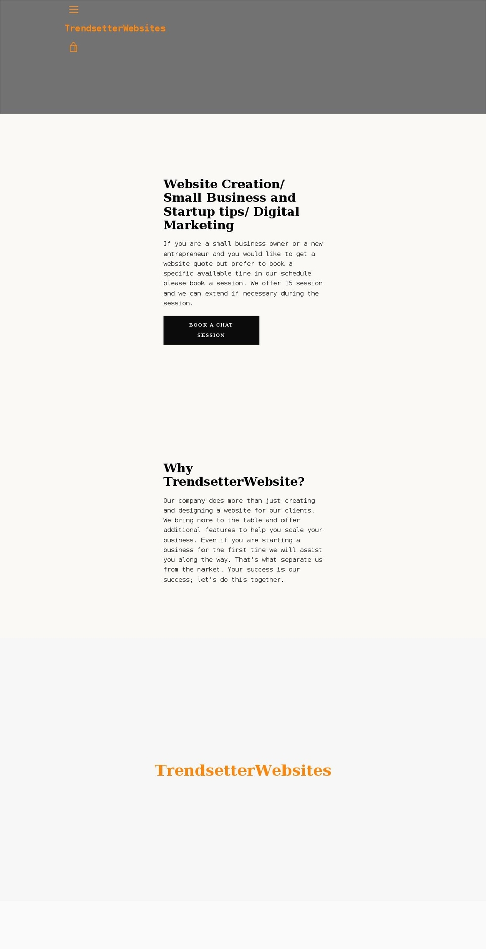 trendsetterwebsites.com shopify website screenshot