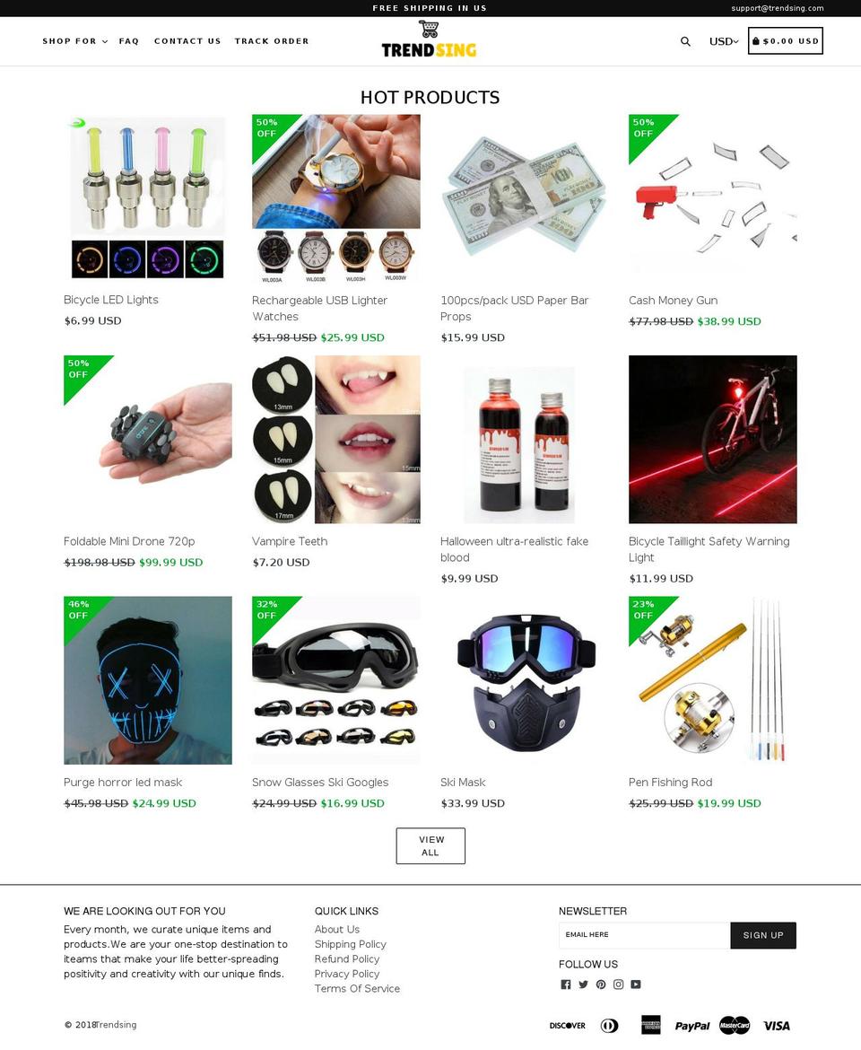 trendsing.com — Shopify storefront screenshot