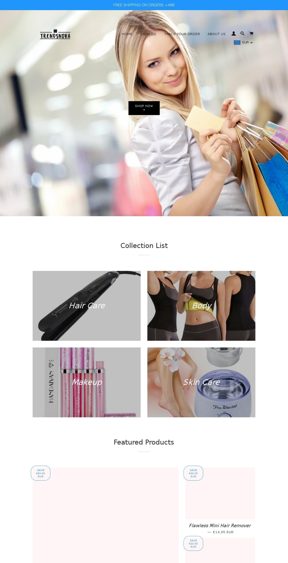 trendsnova.com — Shopify storefront screenshot