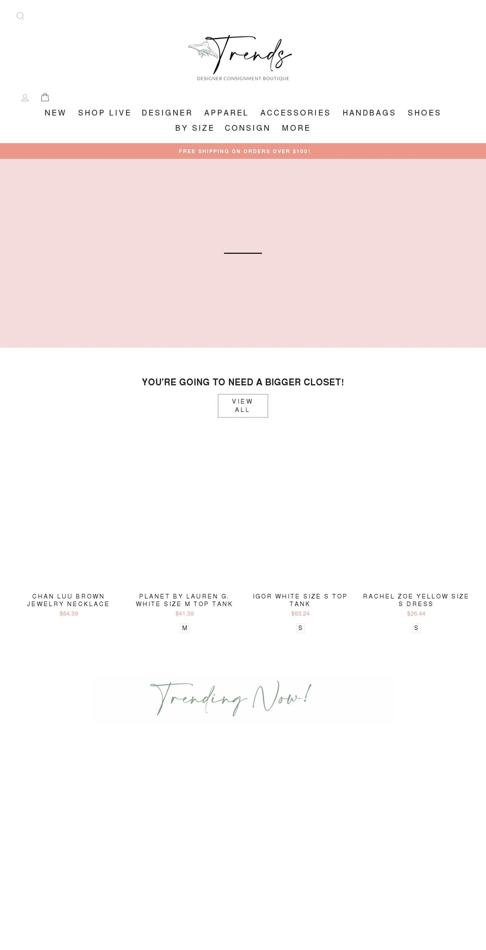 trendsoakpark.net shopify website screenshot