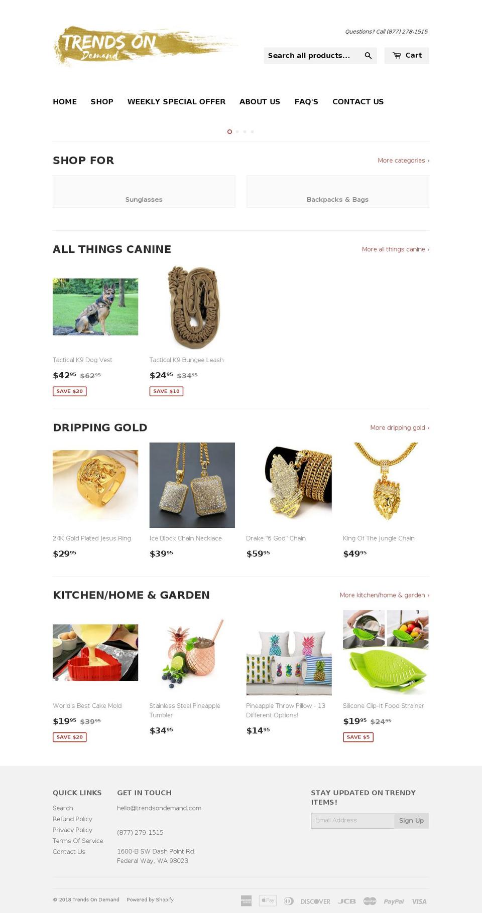 trendsondemand.com — Shopify storefront screenshot