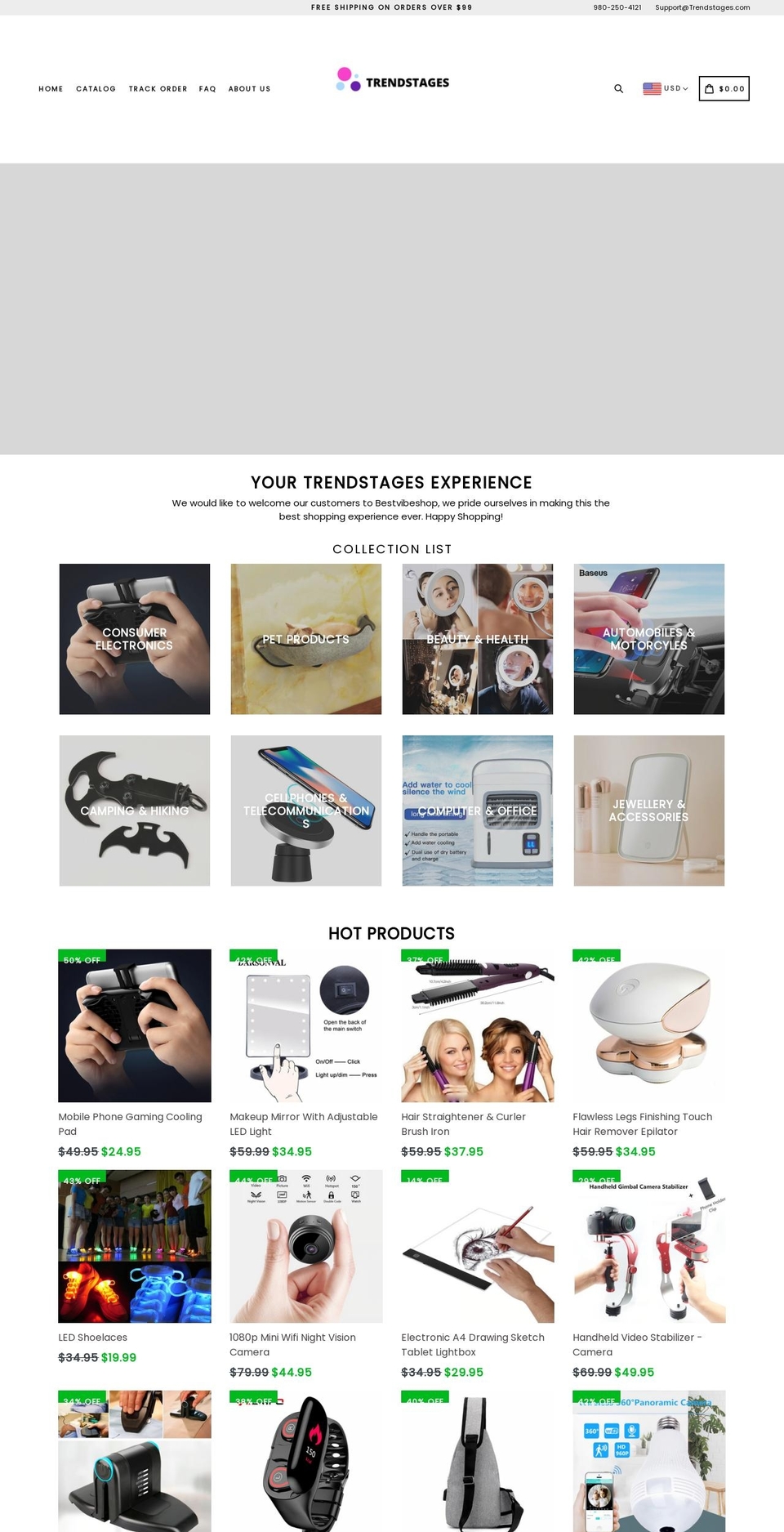trendstages.com shopify website screenshot