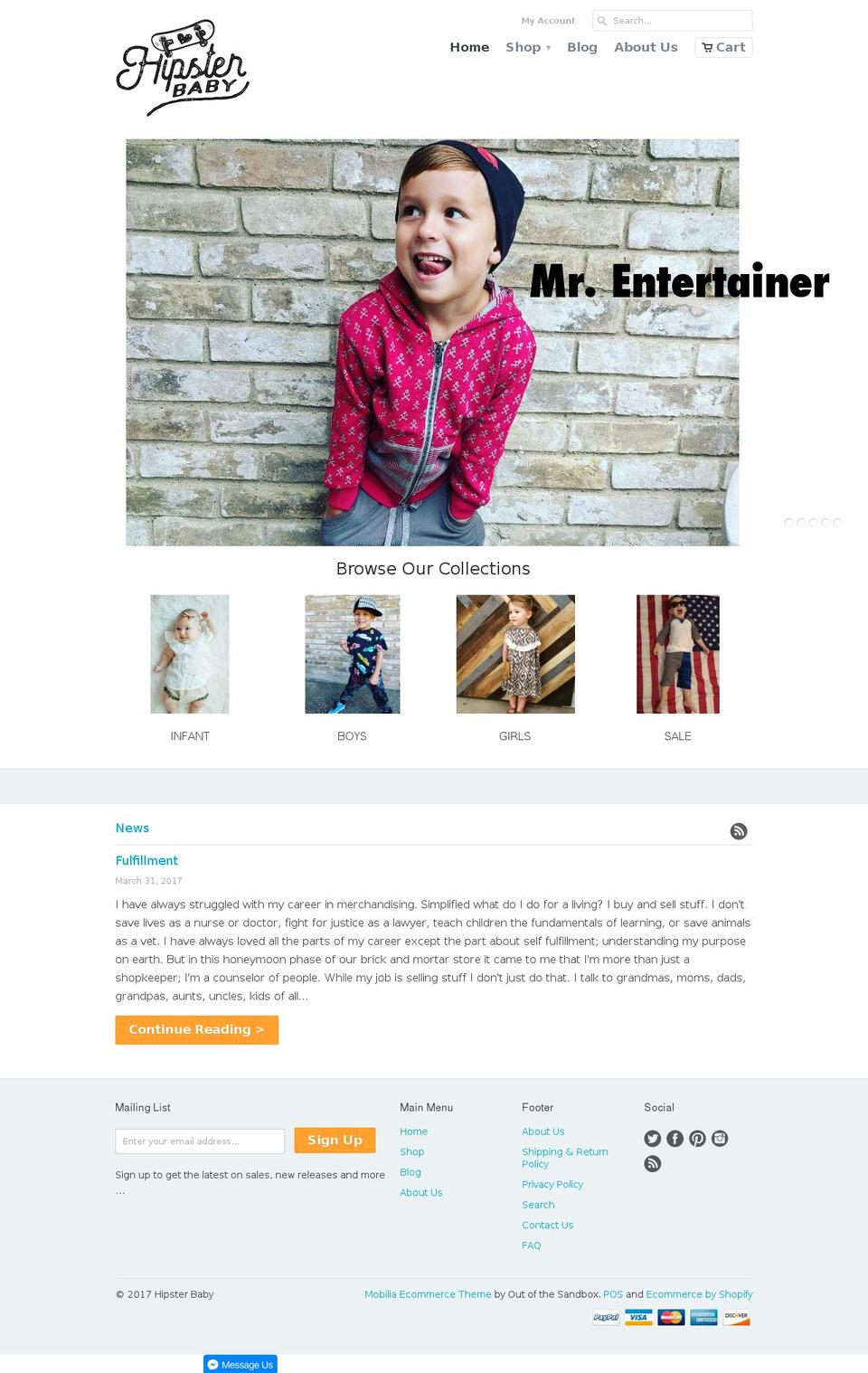 trendsterbaby.com shopify website screenshot