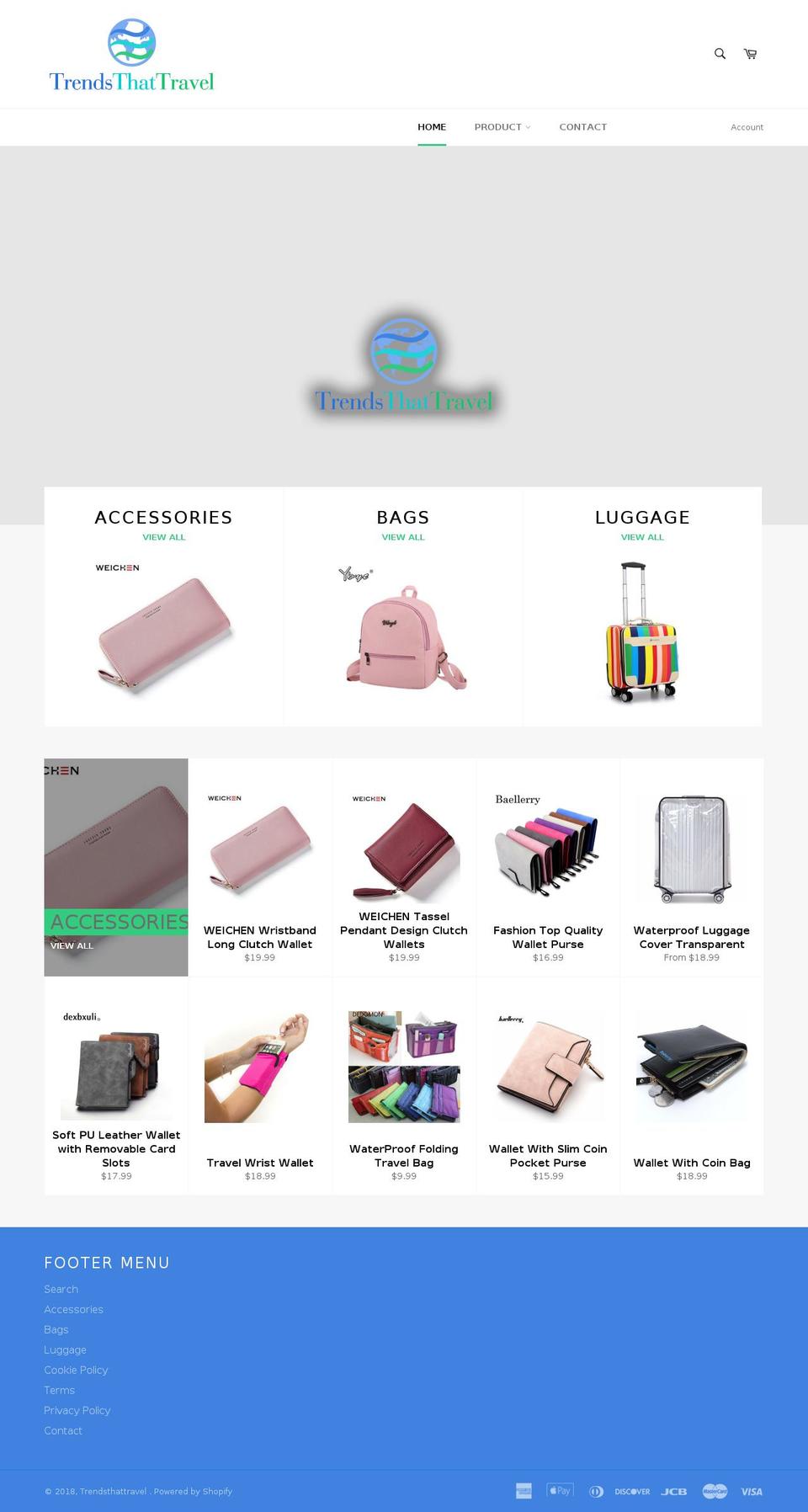 trendsthattravel.com — Shopify storefront screenshot