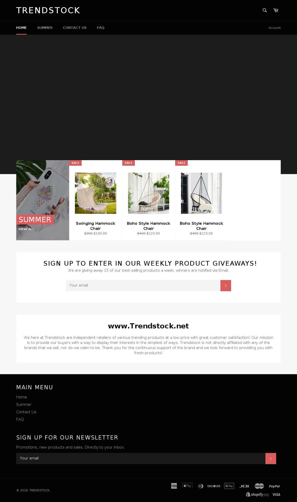 trendstock.net shopify website screenshot