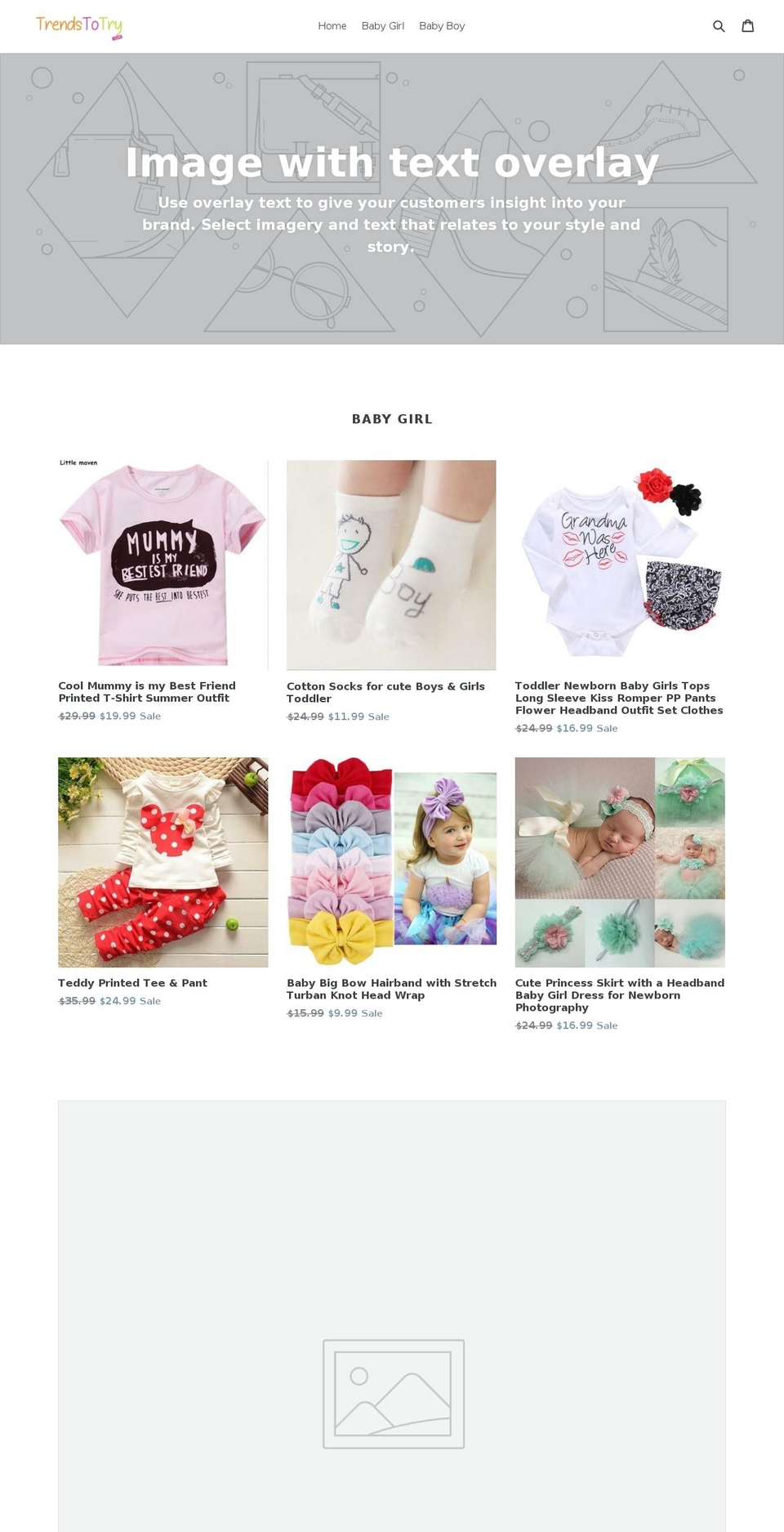 trendstotry.com — Shopify storefront screenshot