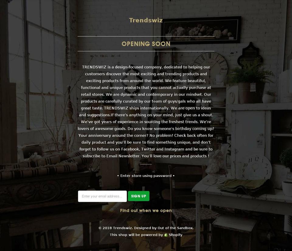trendswiz.com — Shopify storefront screenshot