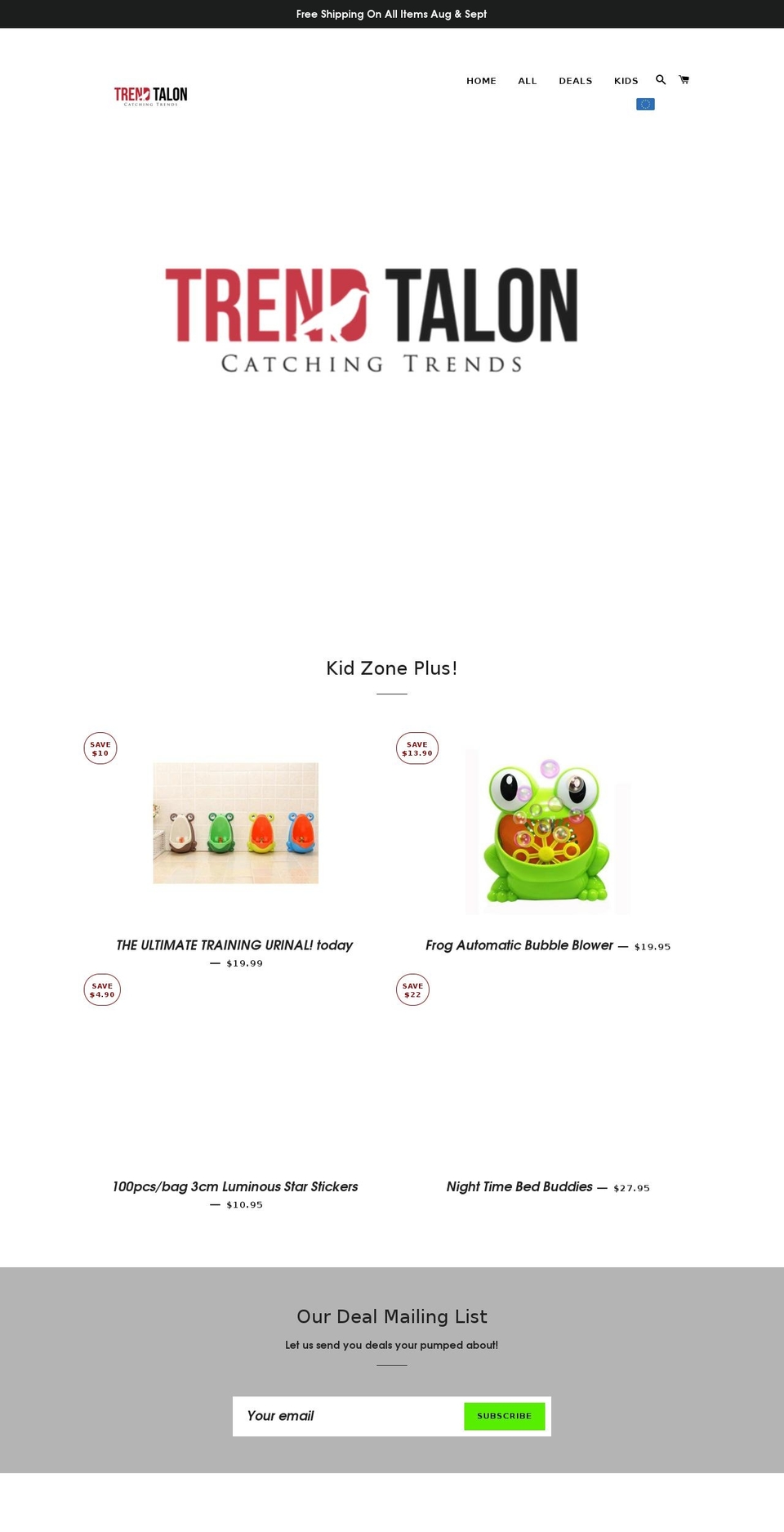 trendtalon.com — Shopify storefront screenshot