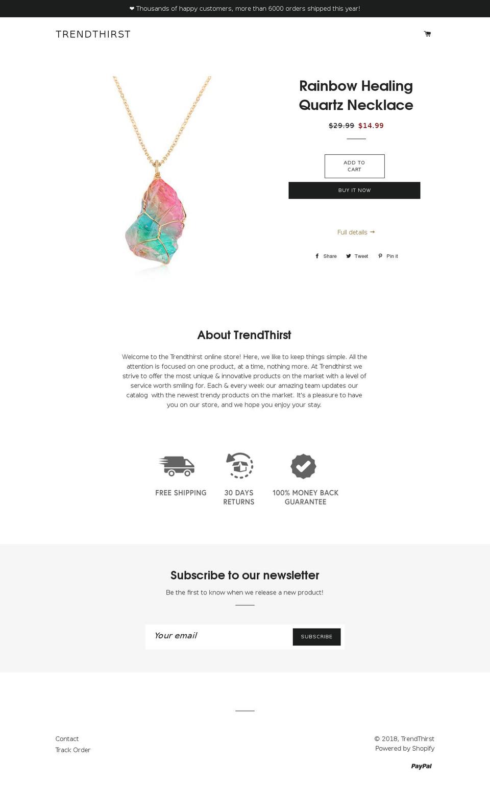 trendthirst.com — Shopify storefront screenshot